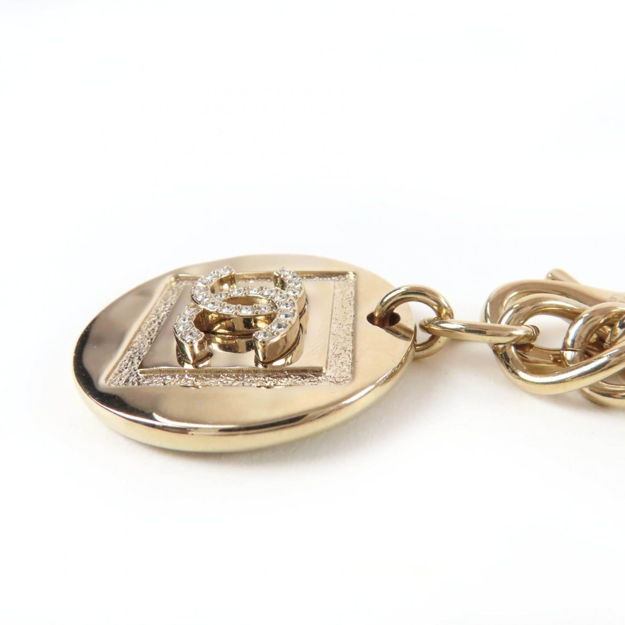 Chanel CHANEL B23P Metal Coco Mark Rhinestone Coin Necklace Choker - Gold Comes with Box and Dust Bag Made in Italy Women's Size ONE SIZE - 5 Thumbnail