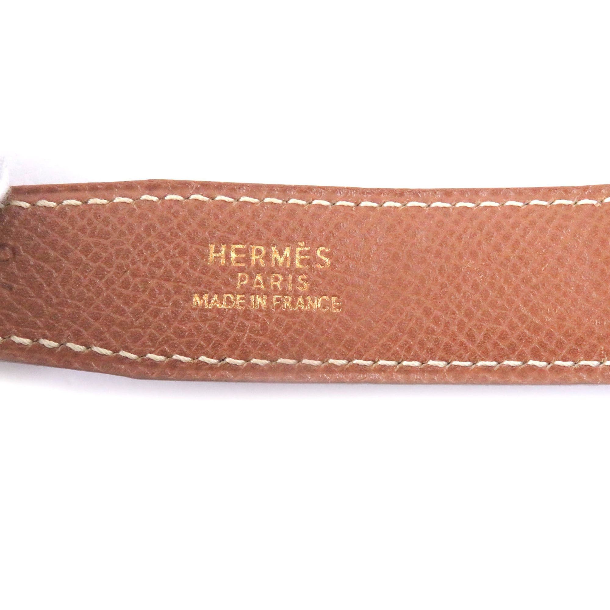 Hermes HERMES Vintage Margiela Era H Logo Gold Buckle Leather Belt Dark Brown Size 70 Made in France □A Stamp Women's Size ONE SIZE - 8 Thumbnail