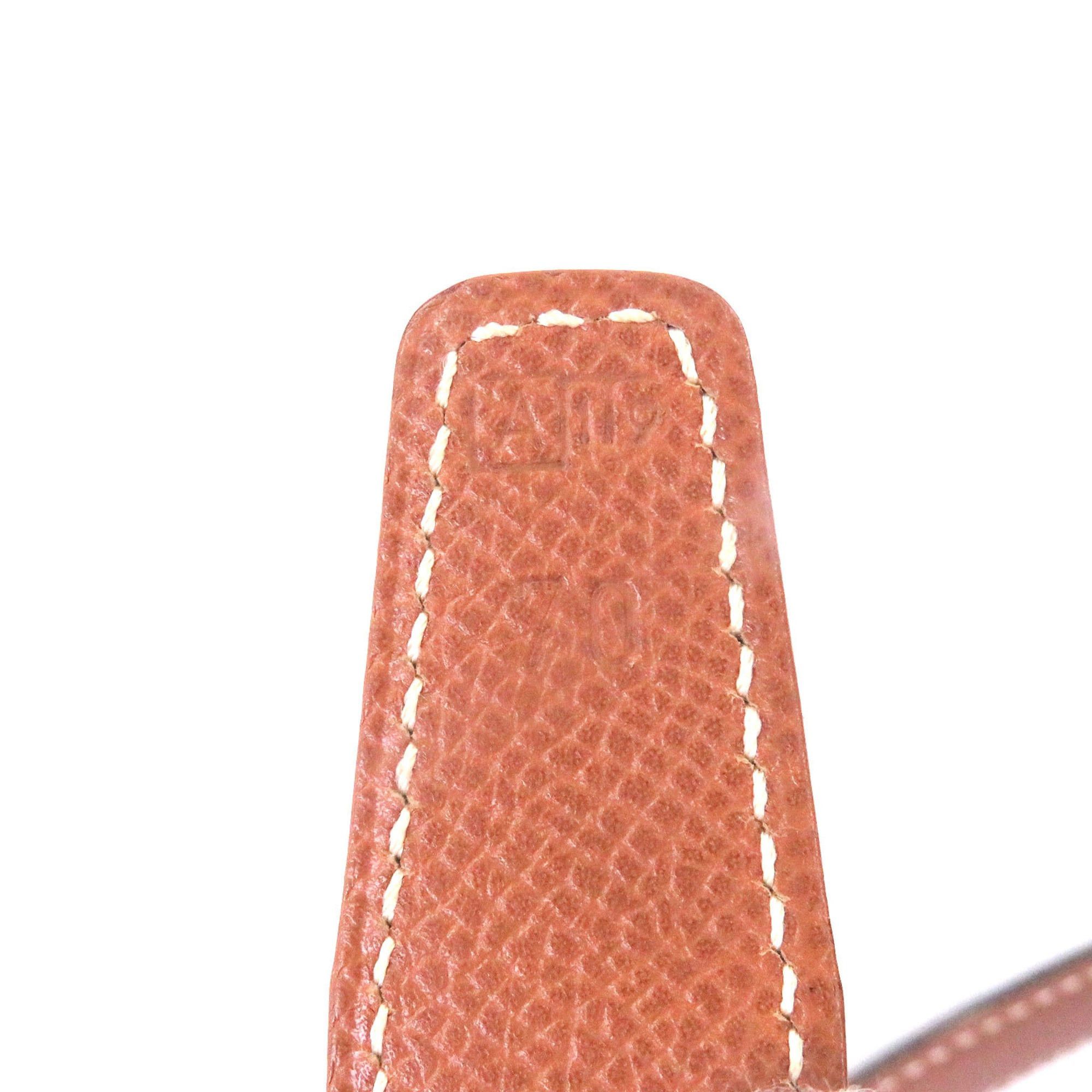 Hermes HERMES Vintage Margiela Era H Logo Gold Buckle Leather Belt Dark Brown Size 70 Made in France □A Stamp Women's Size ONE SIZE - 9 Thumbnail