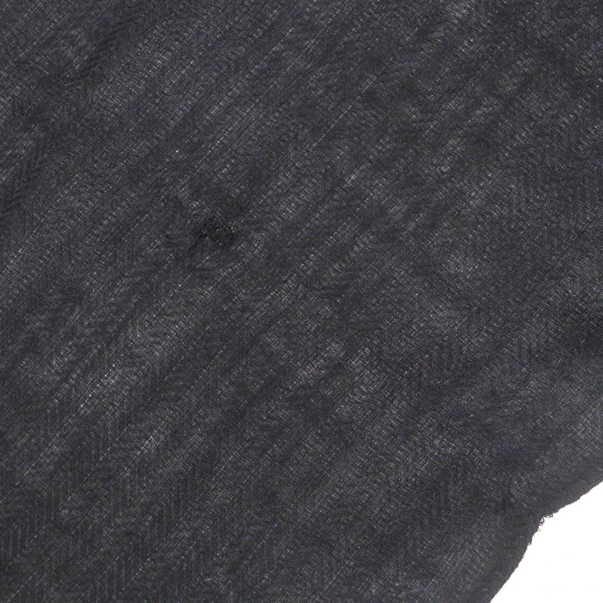 Hermes HERMES Cashmere Wool H Logo Fringed Large Scarf/Stole Black Made in Italy Men's/Women's Size ONE SIZE - 7 Thumbnail