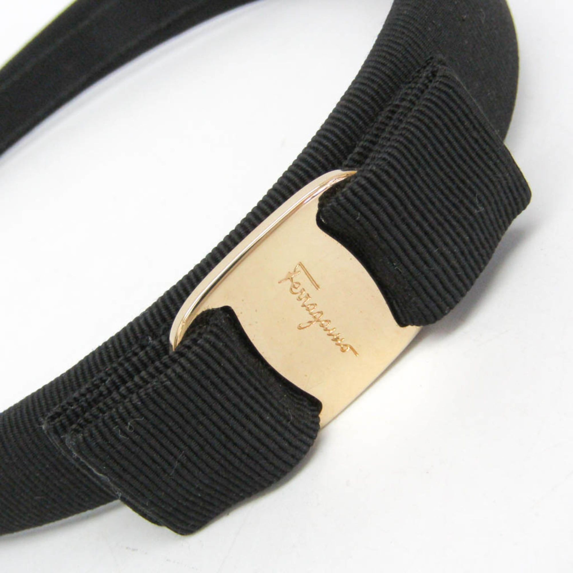 Salvatore Ferragamo Salvatore Ferragamo Vara Cotton Women's Alice Band Black Size ONE SIZE - 3 Thumbnail