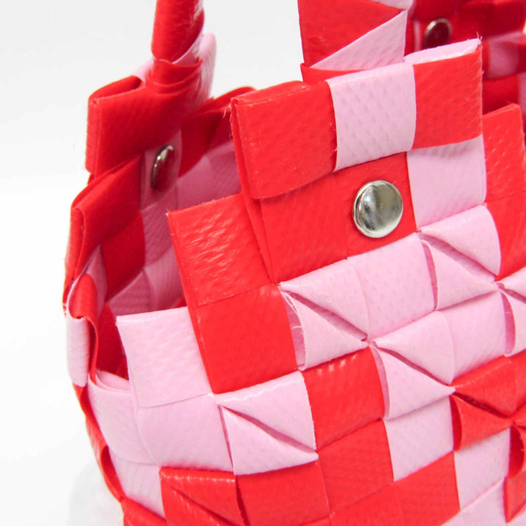 Marni Marni Kids Line Diamond Basket Bag Girls,Women Polypropylene,Leather Handbag Pink,Red Color Size ONE SIZE - 7 Thumbnail