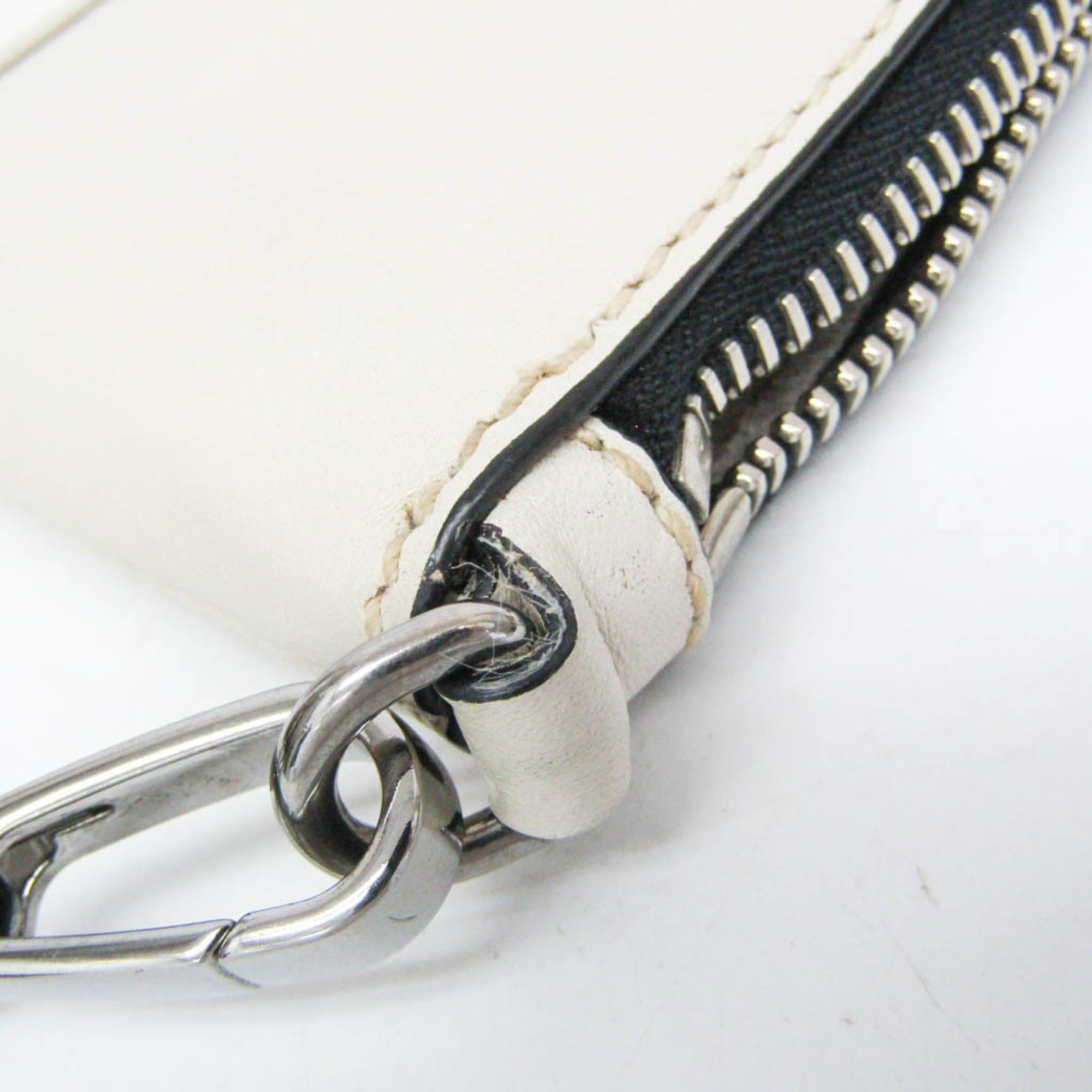 Miu Miu Miu Miu Women's Leather Clutch Bag,Pouch Gray,Light Beige Size ONE SIZE - 11 Thumbnail