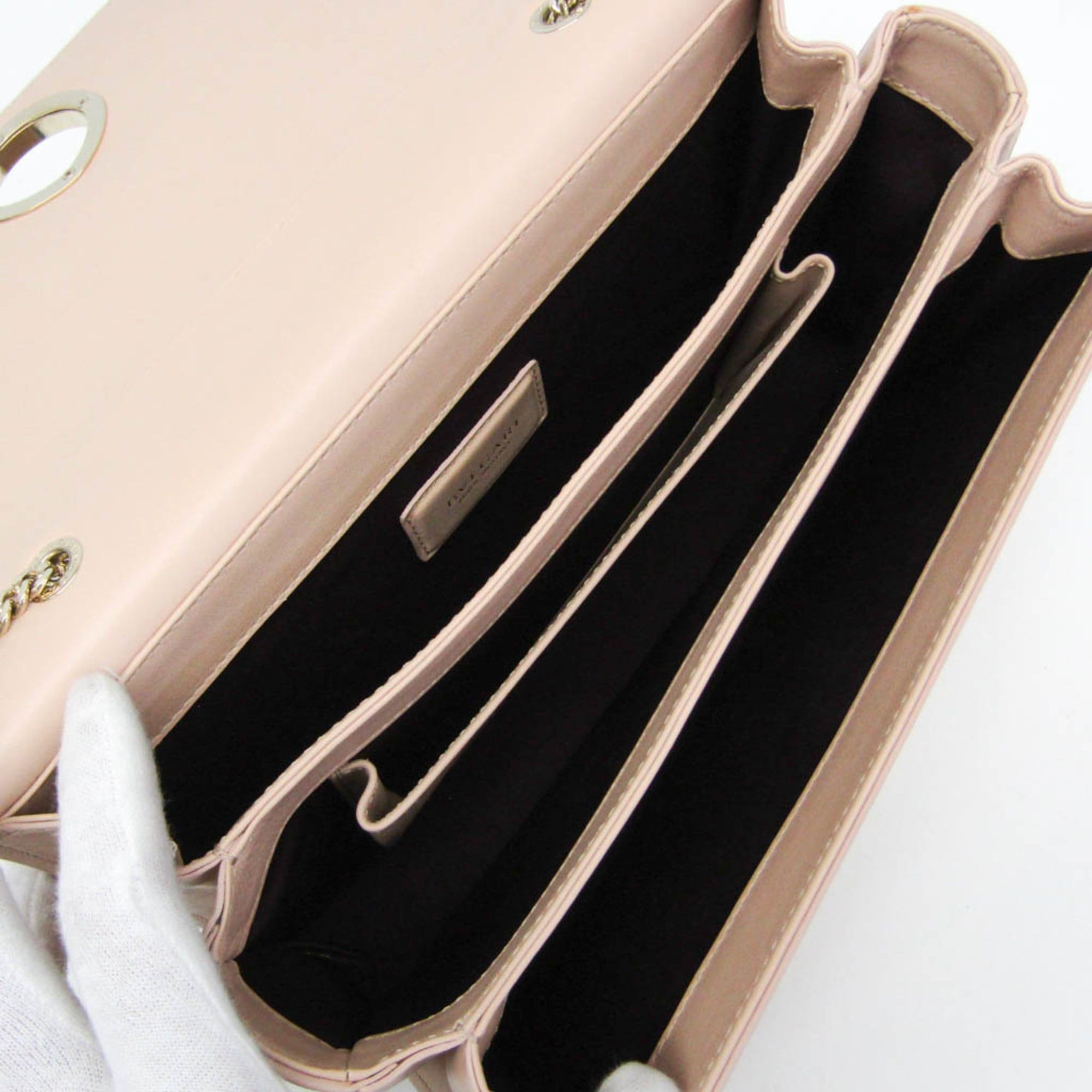 Bvlgari Bvlgari Chain Shoulder Bag Women's Leather Shoulder Bag Pink Beige Size ONE SIZE - 3 Thumbnail