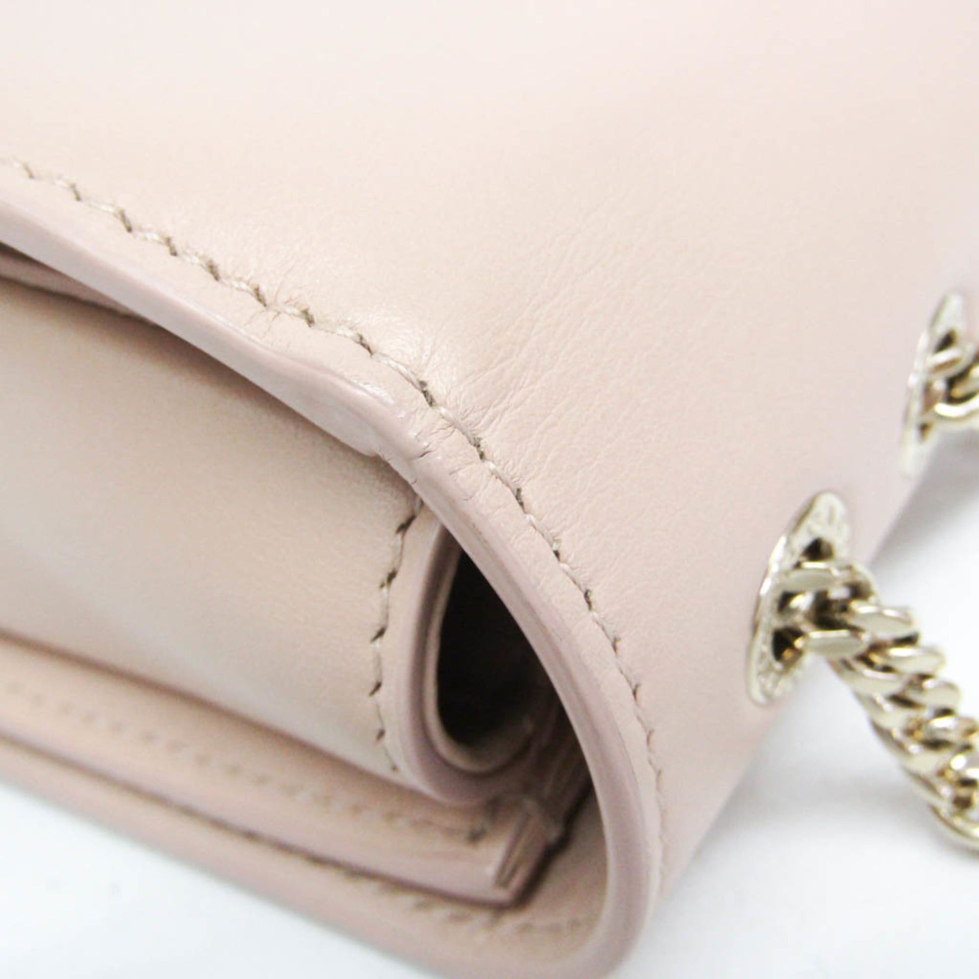 Bvlgari Bvlgari Chain Shoulder Bag Women's Leather Shoulder Bag Pink Beige Size ONE SIZE - 5 Thumbnail