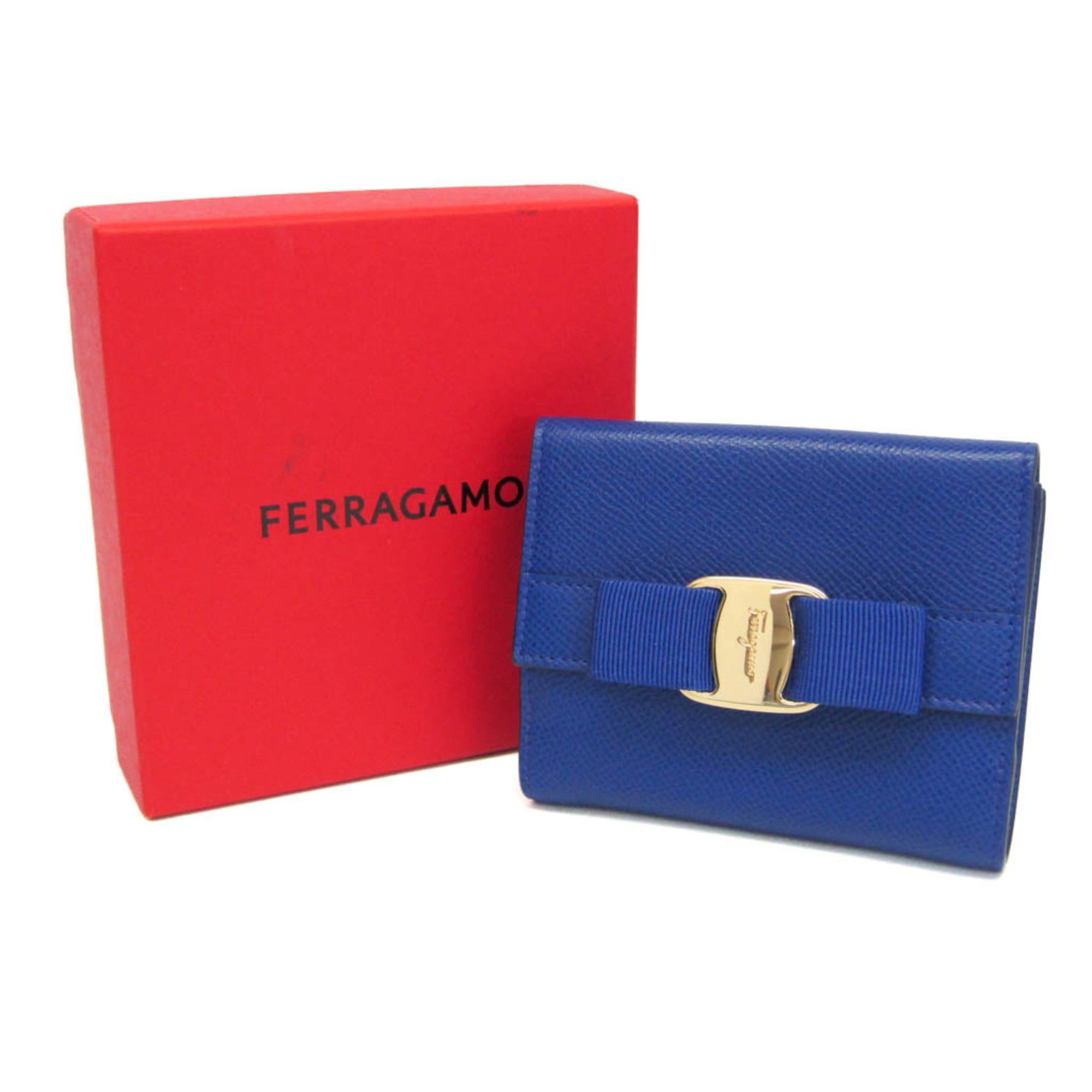 Salvatore Ferragamo Salvatore Ferragamo Vara JP-22 A926 Women's Leather Wallet (bi-fold) Blue Size ONE SIZE - 2 Thumbnail
