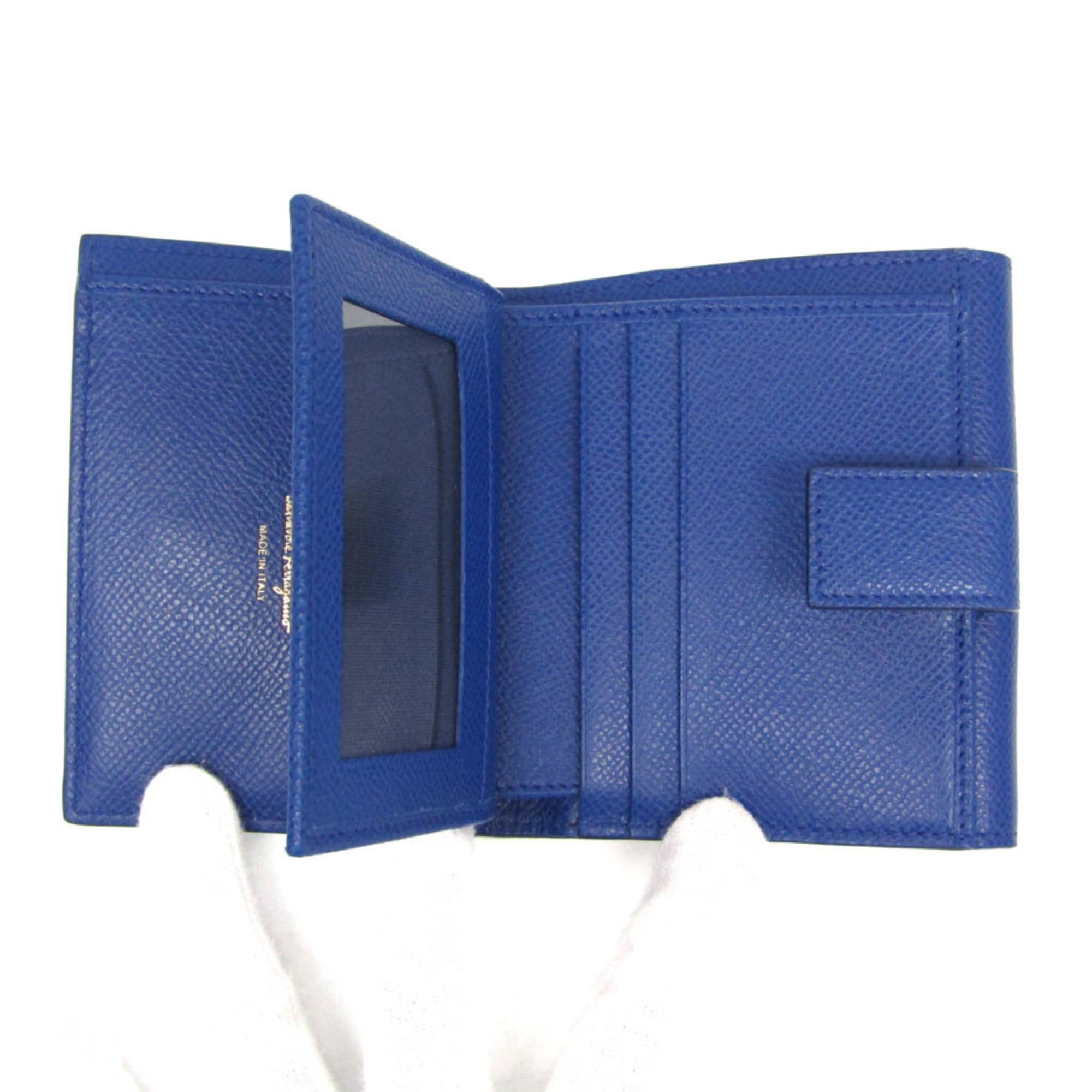 Salvatore Ferragamo Salvatore Ferragamo Vara JP-22 A926 Women's Leather Wallet (bi-fold) Blue Size ONE SIZE - 4 Thumbnail