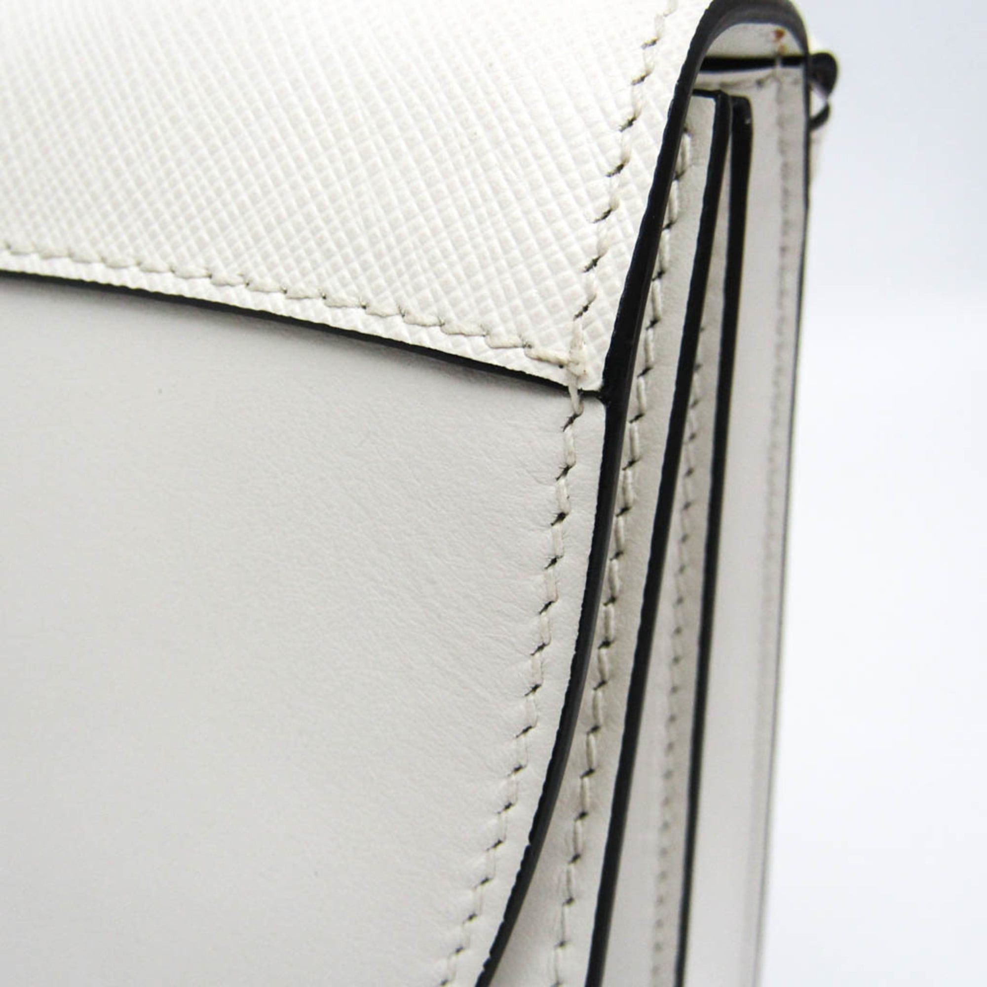 Prada Prada Electra Studs 1BD120 Women's Leather Handbag,Shoulder Bag White Size ONE SIZE - 7 Thumbnail