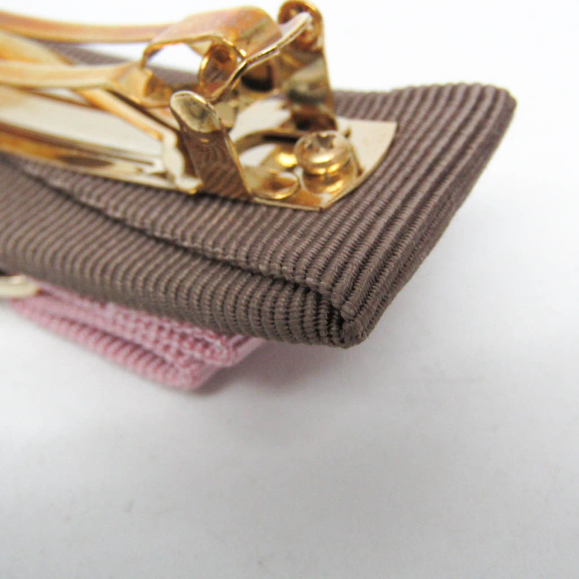 Salvatore Ferragamo Salvatore Ferragamo Vara 34 6224 No Stone Cotton,Metal Women's Barrette Beige,Pink Size ONE SIZE - 7 Thumbnail