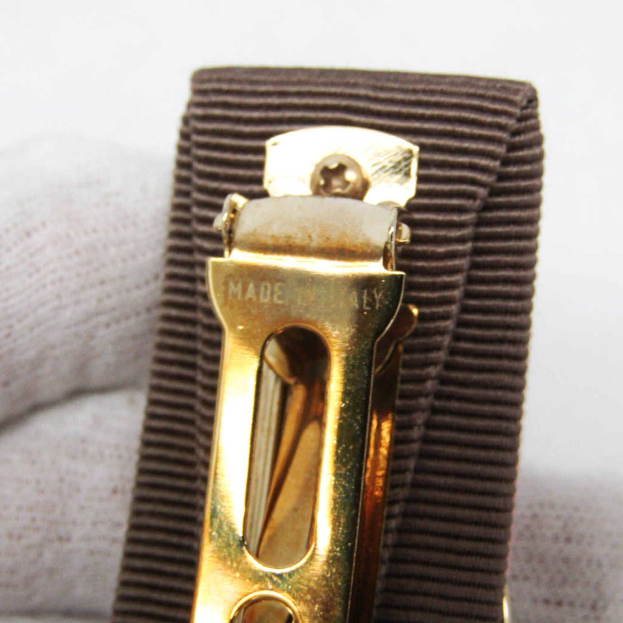 Salvatore Ferragamo Salvatore Ferragamo Vara 34 6224 No Stone Cotton,Metal Women's Barrette Beige,Pink Size ONE SIZE - 10 Thumbnail