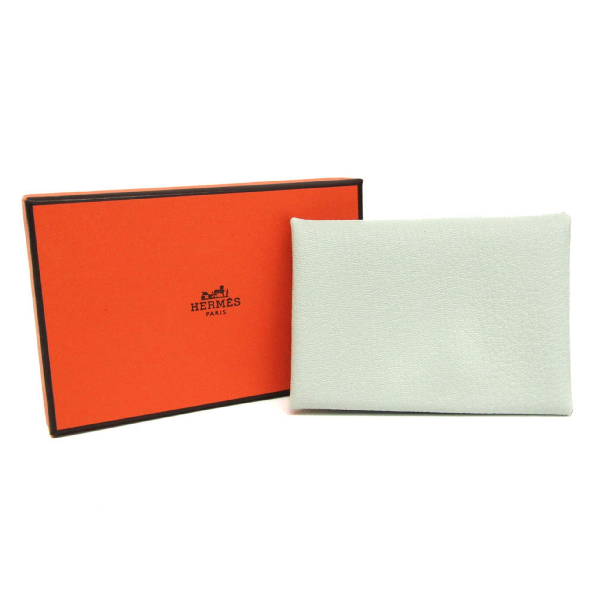 Hermes Hermes Calvi Duo Chevre Leather Card Case Light Green Size ONE SIZE - 2 Thumbnail