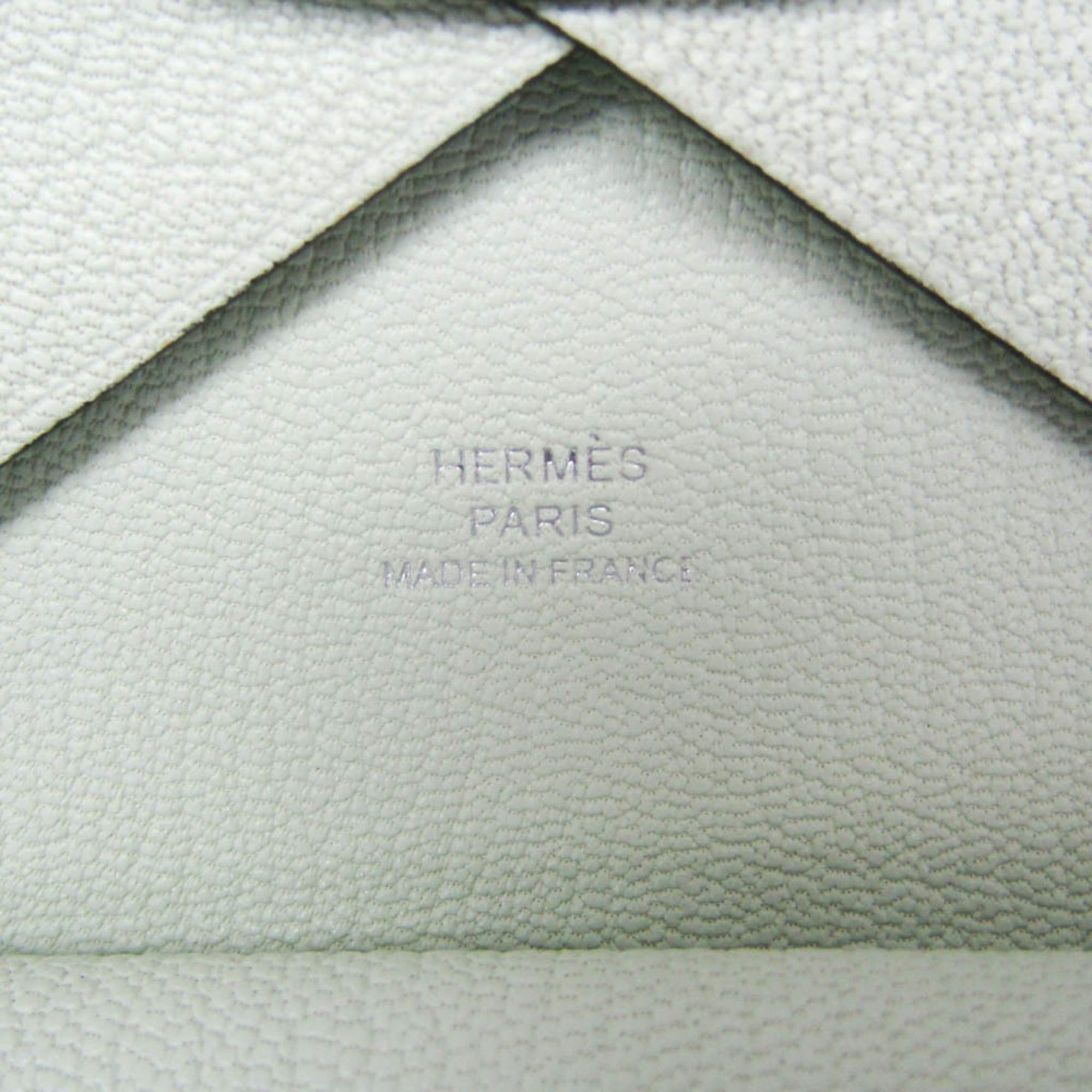Hermes Hermes Calvi Duo Chevre Leather Card Case Light Green Size ONE SIZE - 8 Thumbnail