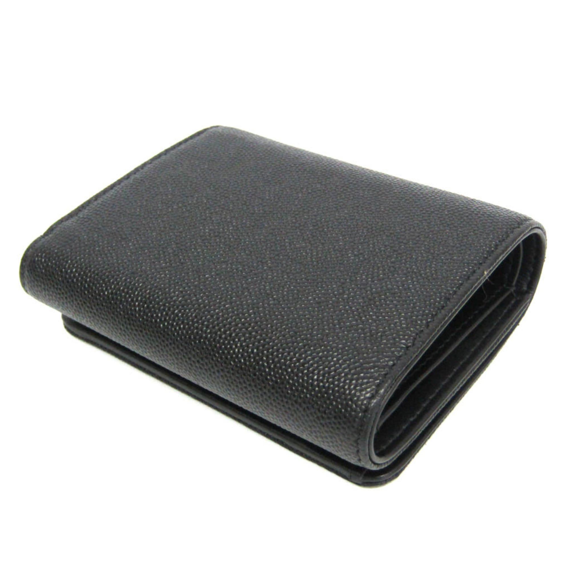 Chanel Chanel Coco Mark Women's Grained Calfskin Wallet (tri-fold) Black Size ONE SIZE - 2 Thumbnail