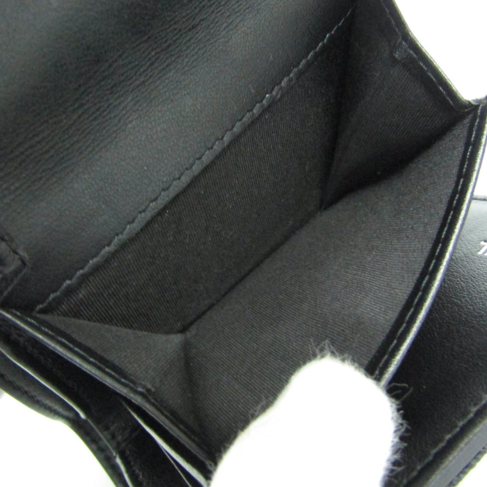 Chanel Chanel Coco Mark Women's Grained Calfskin Wallet (tri-fold) Black Size ONE SIZE - 4 Thumbnail