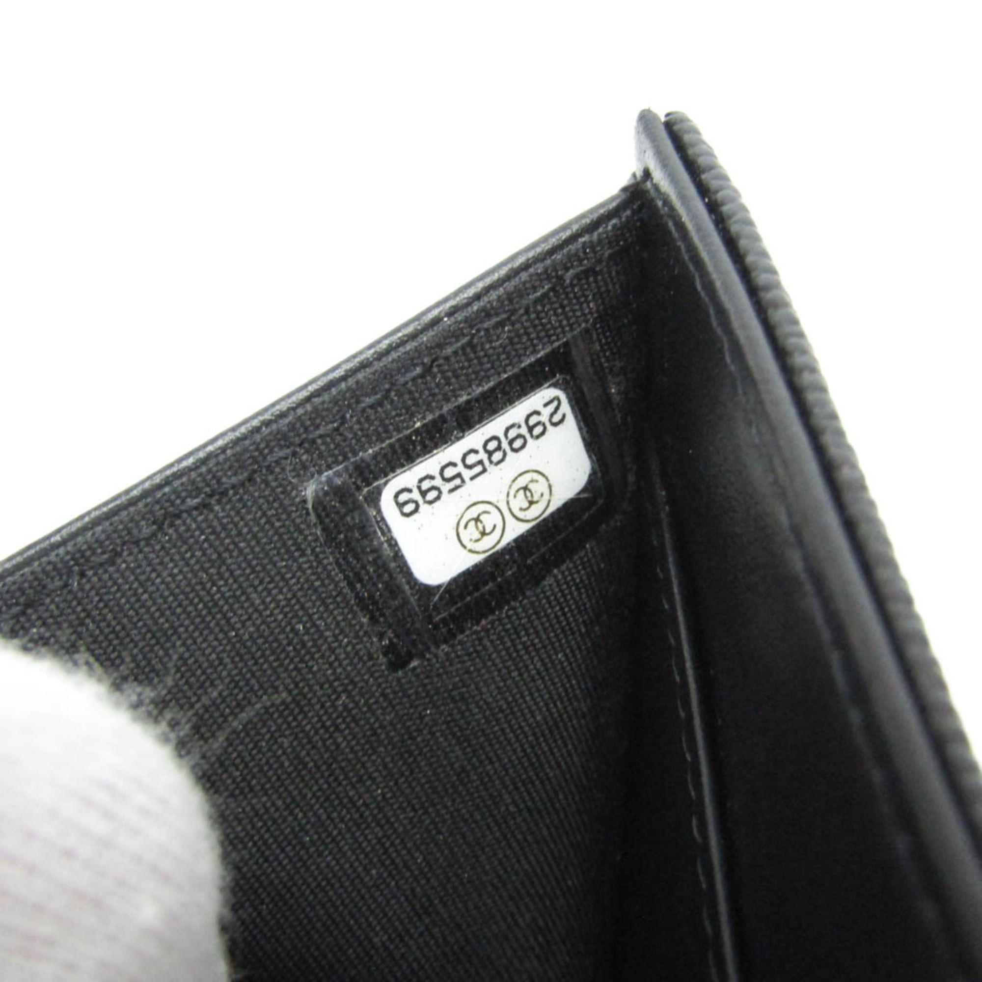 Chanel Chanel Coco Mark Women's Grained Calfskin Wallet (tri-fold) Black Size ONE SIZE - 12 Thumbnail