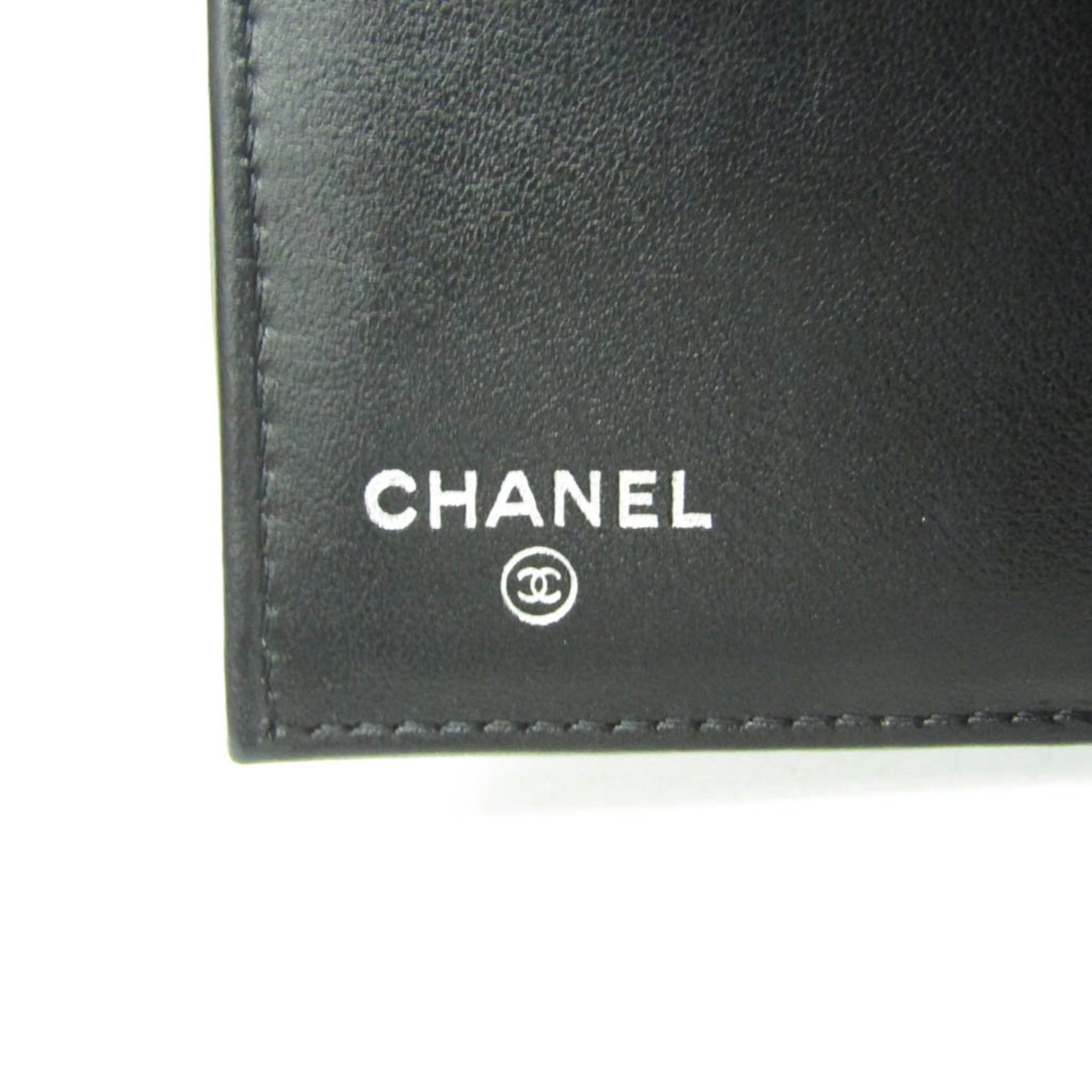 Chanel Chanel Coco Mark Women's Grained Calfskin Wallet (tri-fold) Black Size ONE SIZE - 10 Thumbnail