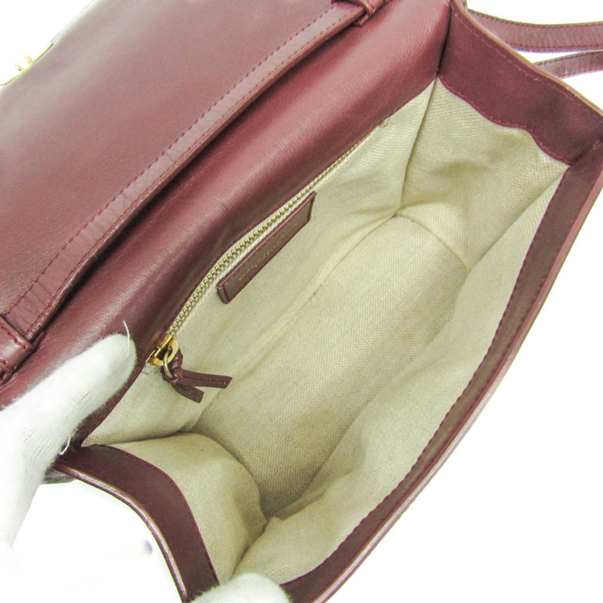 Balenciaga Balenciaga 293862 Women's Leather Shoulder Bag Wine Size ONE SIZE - 3 Thumbnail