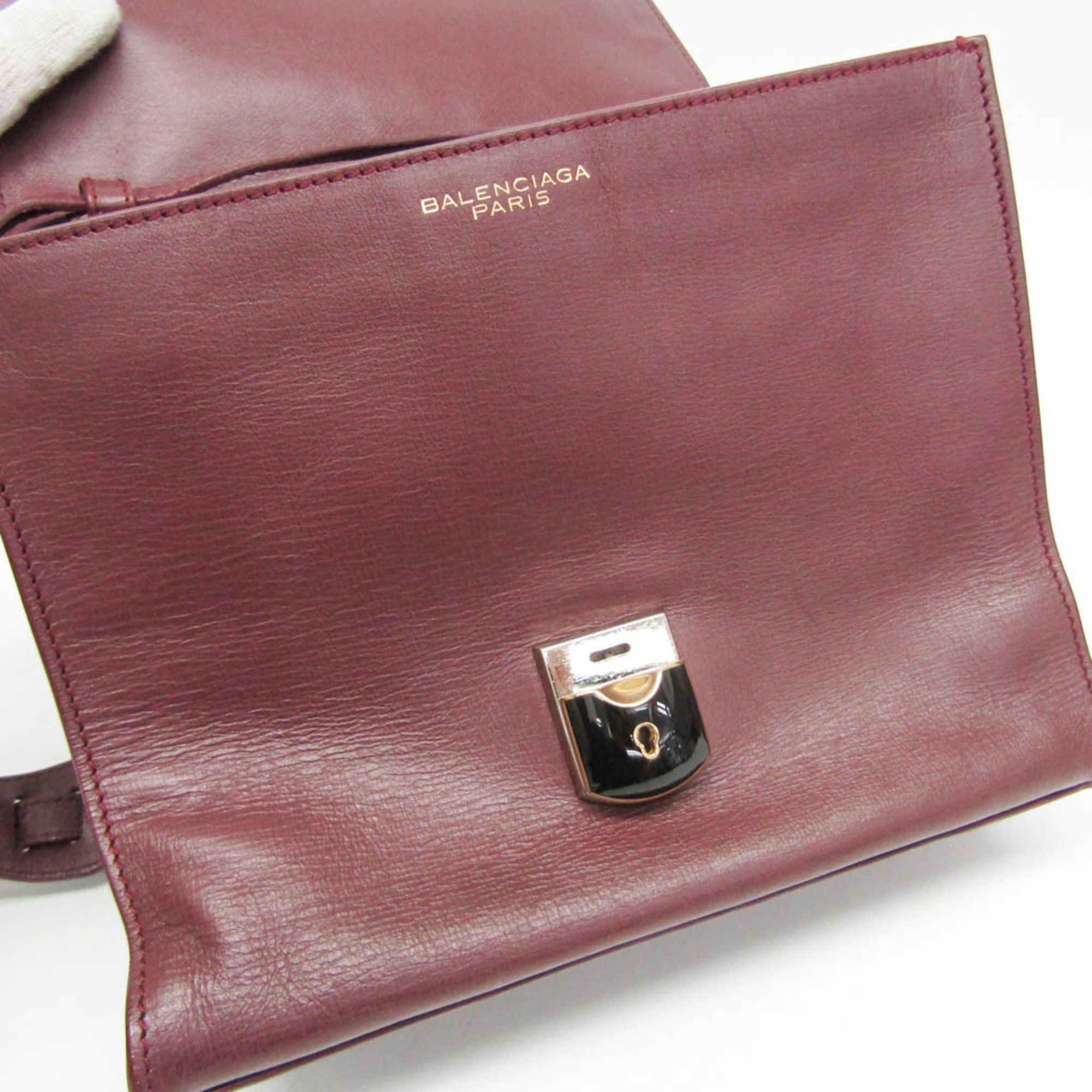 Balenciaga Balenciaga 293862 Women's Leather Shoulder Bag Wine Size ONE SIZE - 16 Thumbnail
