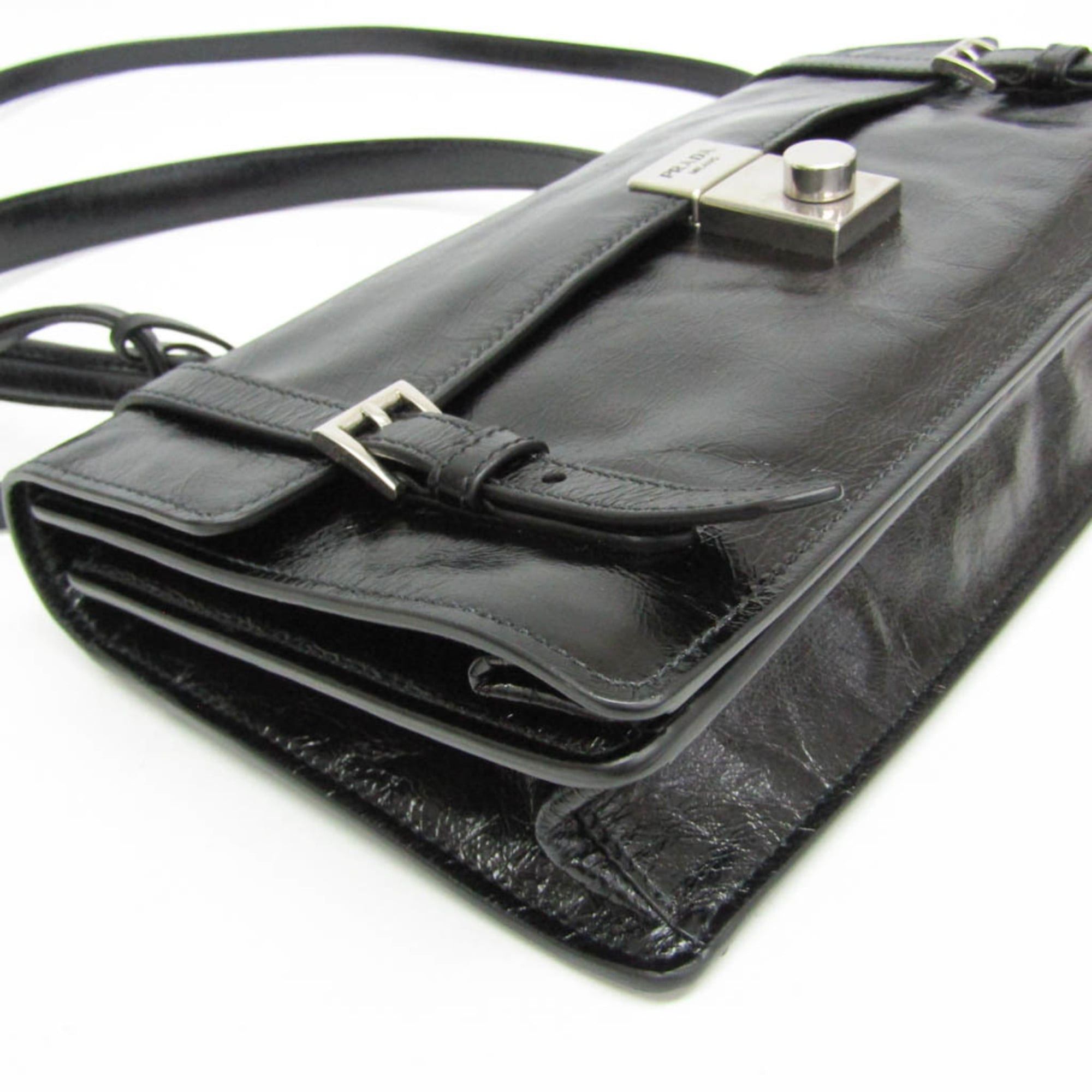 Prada Prada 1BN026 Women's Leather Handbag,Shoulder Bag Black Size ONE SIZE - 6 Thumbnail