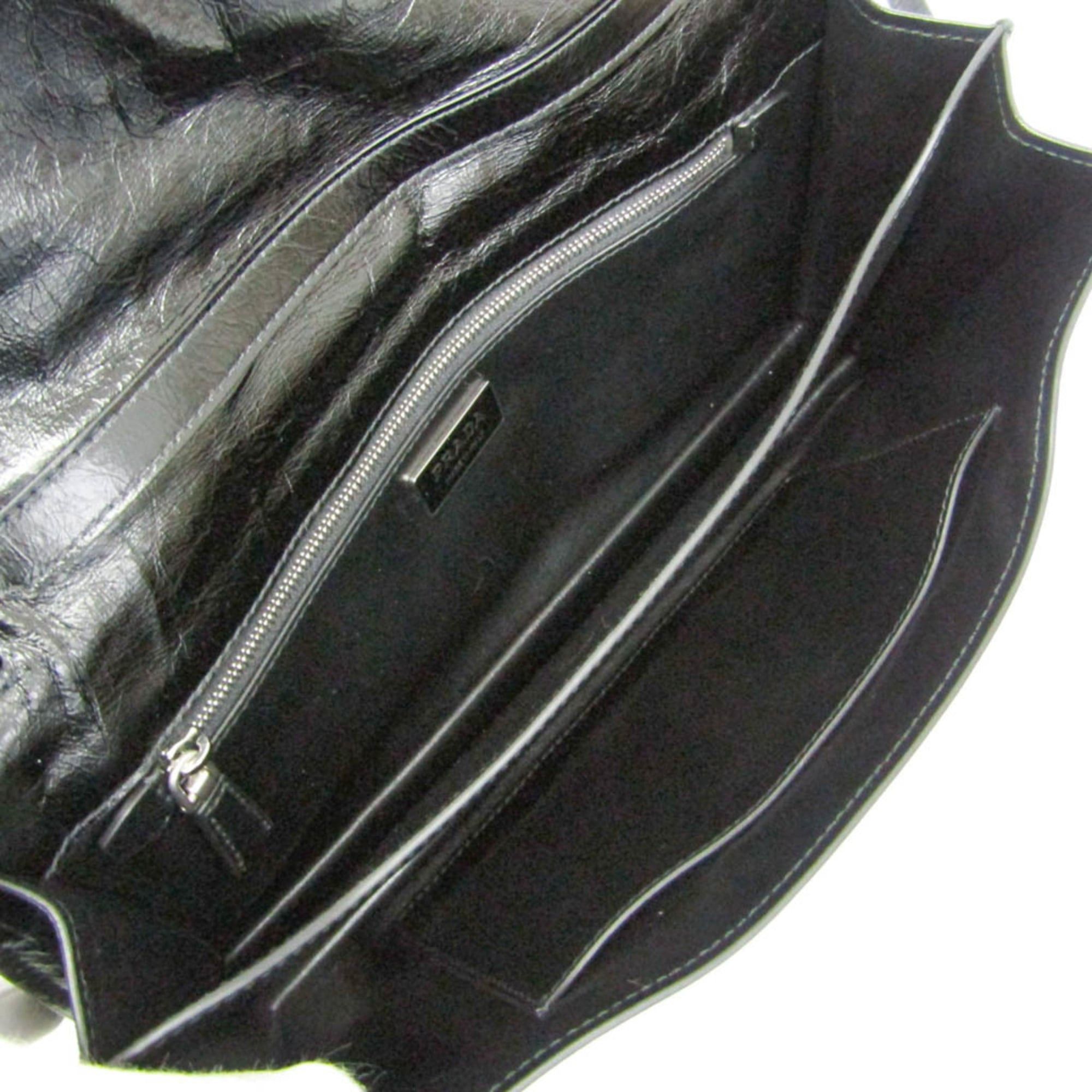 Prada Prada 1BN026 Women's Leather Handbag,Shoulder Bag Black Size ONE SIZE - 3 Thumbnail
