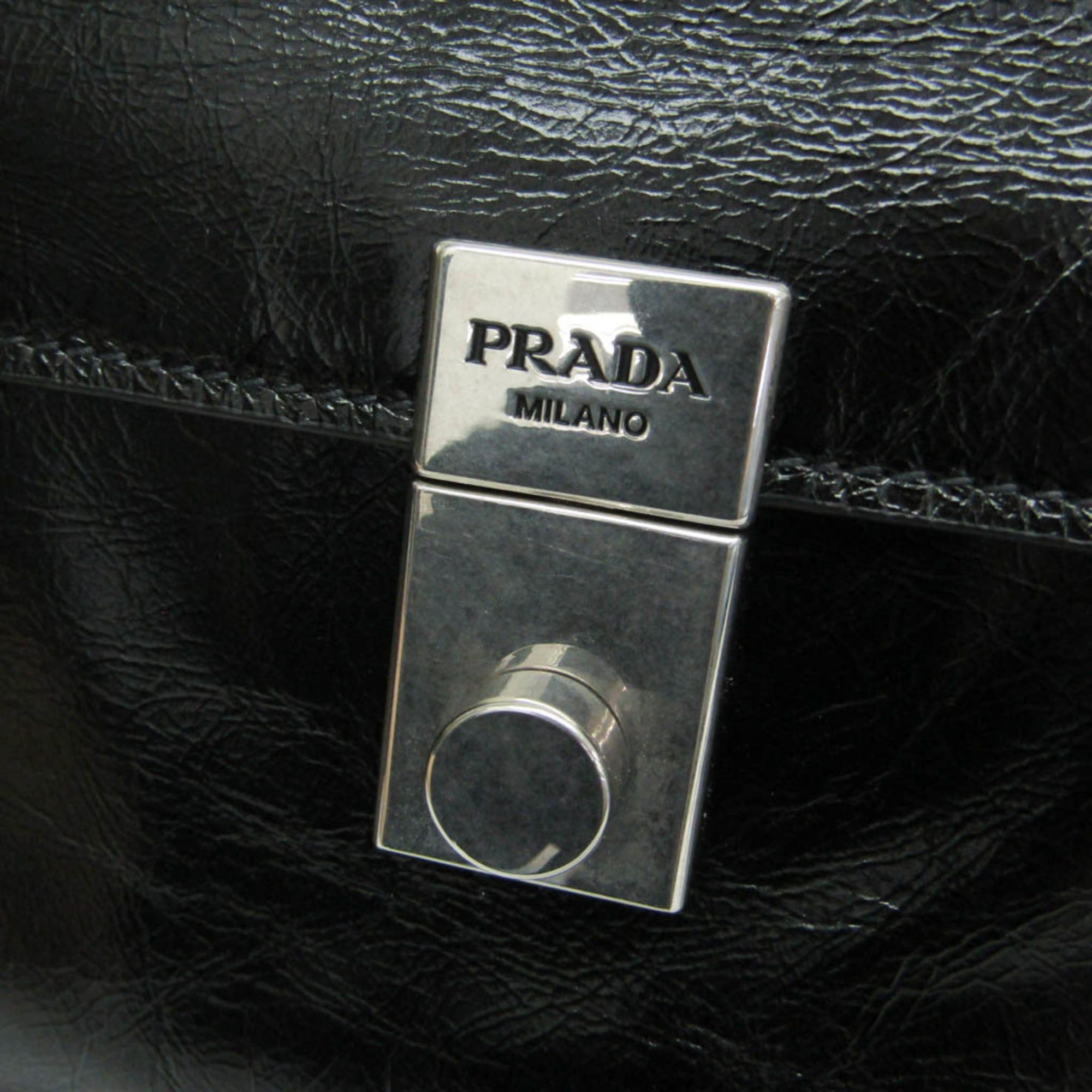 Prada Prada 1BN026 Women's Leather Handbag,Shoulder Bag Black Size ONE SIZE - 11 Thumbnail