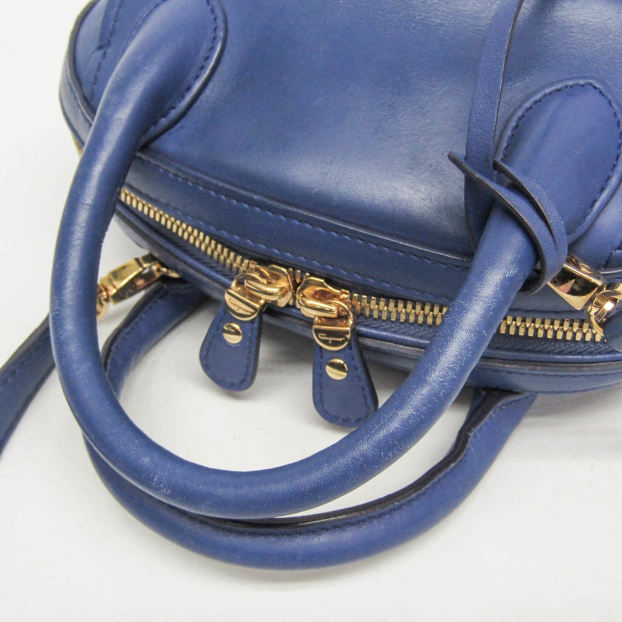 Salvatore Ferragamo Salvatore Ferragamo FIAMMA GE-21 E881 Women's Leather Handbag,Shoulder Bag Blue Size ONE SIZE - 9 Thumbnail