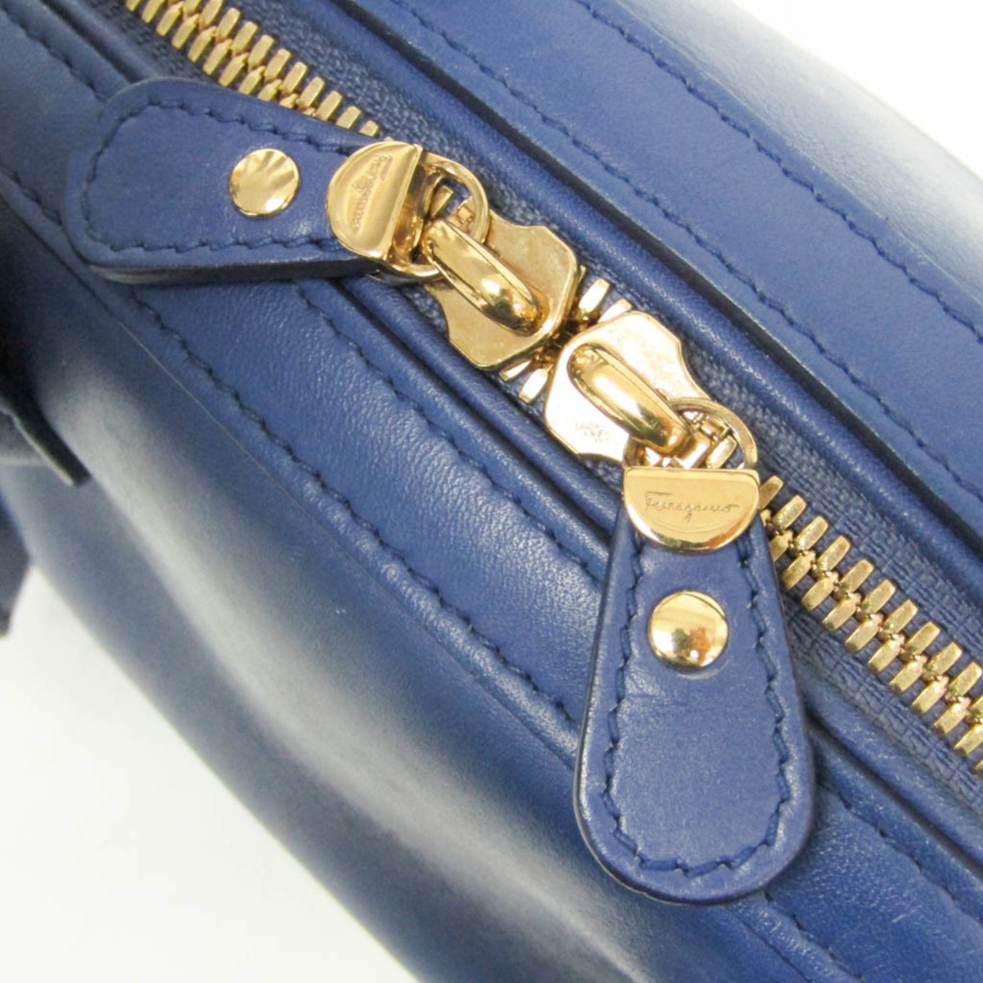 Salvatore Ferragamo Salvatore Ferragamo FIAMMA GE-21 E881 Women's Leather Handbag,Shoulder Bag Blue Size ONE SIZE - 13 Thumbnail
