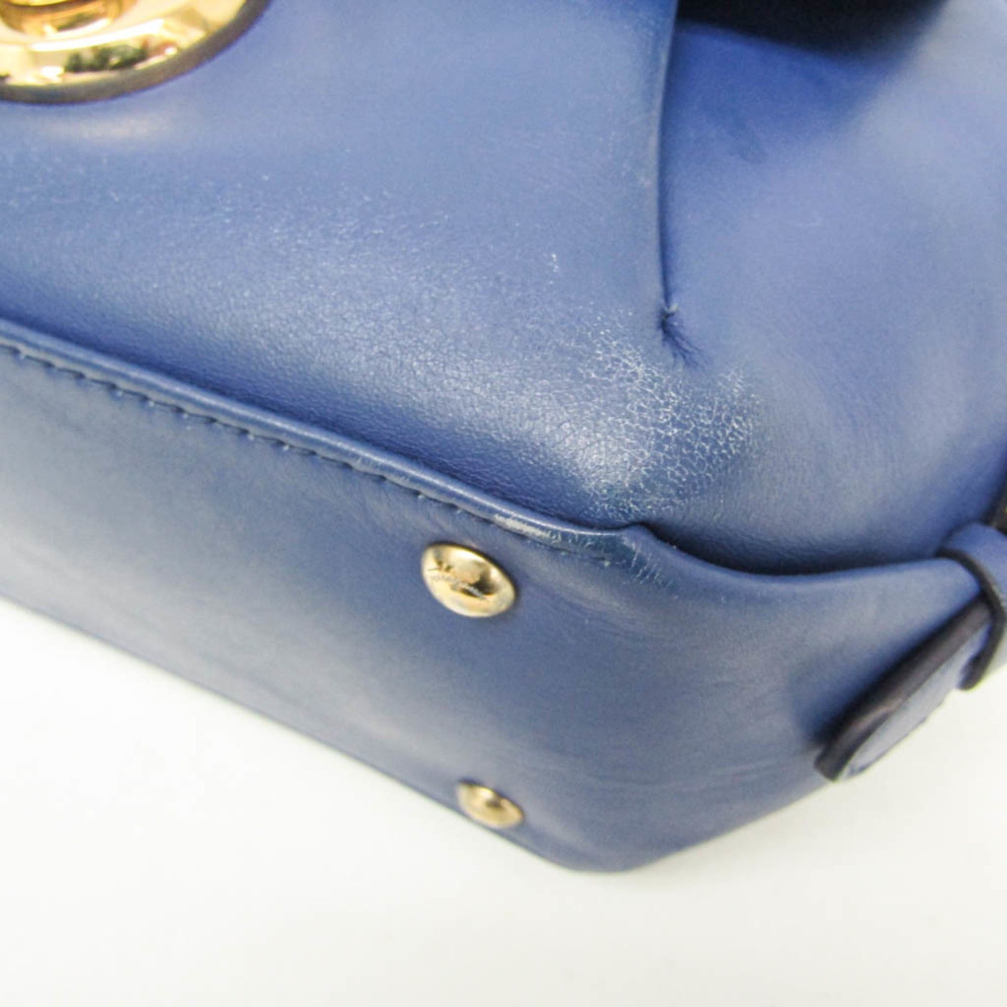 Salvatore Ferragamo Salvatore Ferragamo FIAMMA GE-21 E881 Women's Leather Handbag,Shoulder Bag Blue Size ONE SIZE - 5 Thumbnail