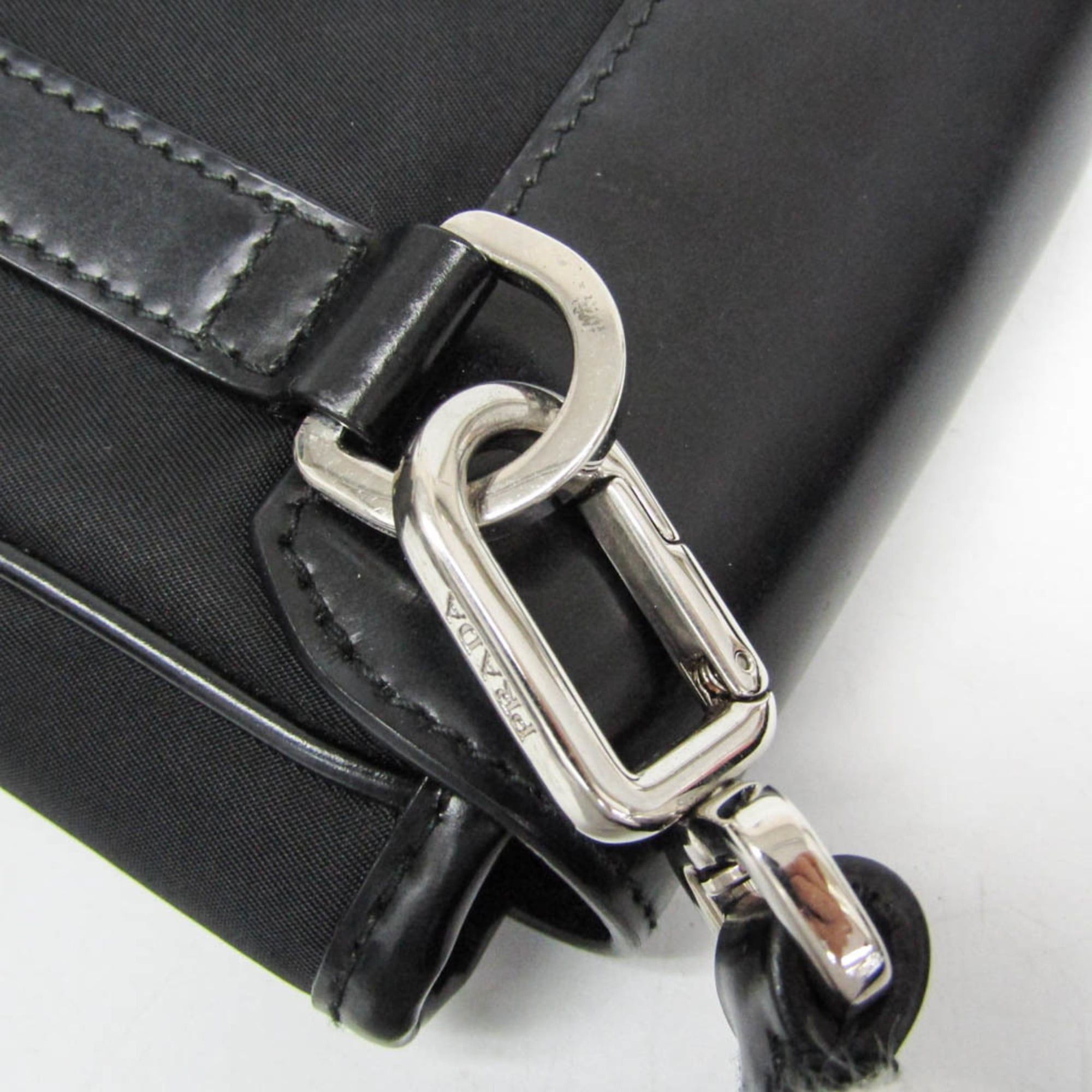 Prada Prada RE-NYLON 2VD044 Women,Men Nylon,Leather Shoulder Bag Black Size ONE SIZE - 10 Thumbnail
