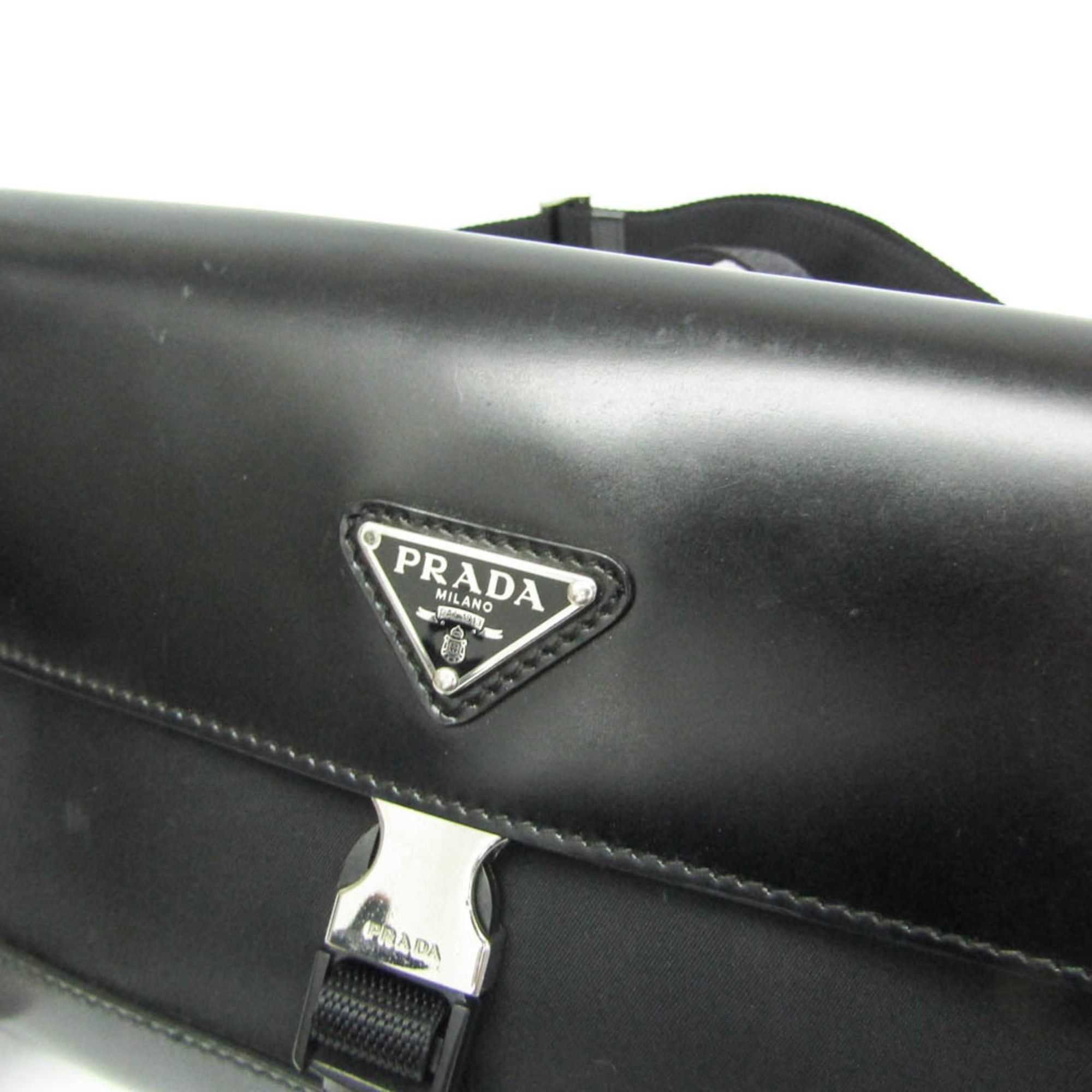 Prada Prada RE-NYLON 2VD044 Women,Men Nylon,Leather Shoulder Bag Black Size ONE SIZE - 12 Thumbnail