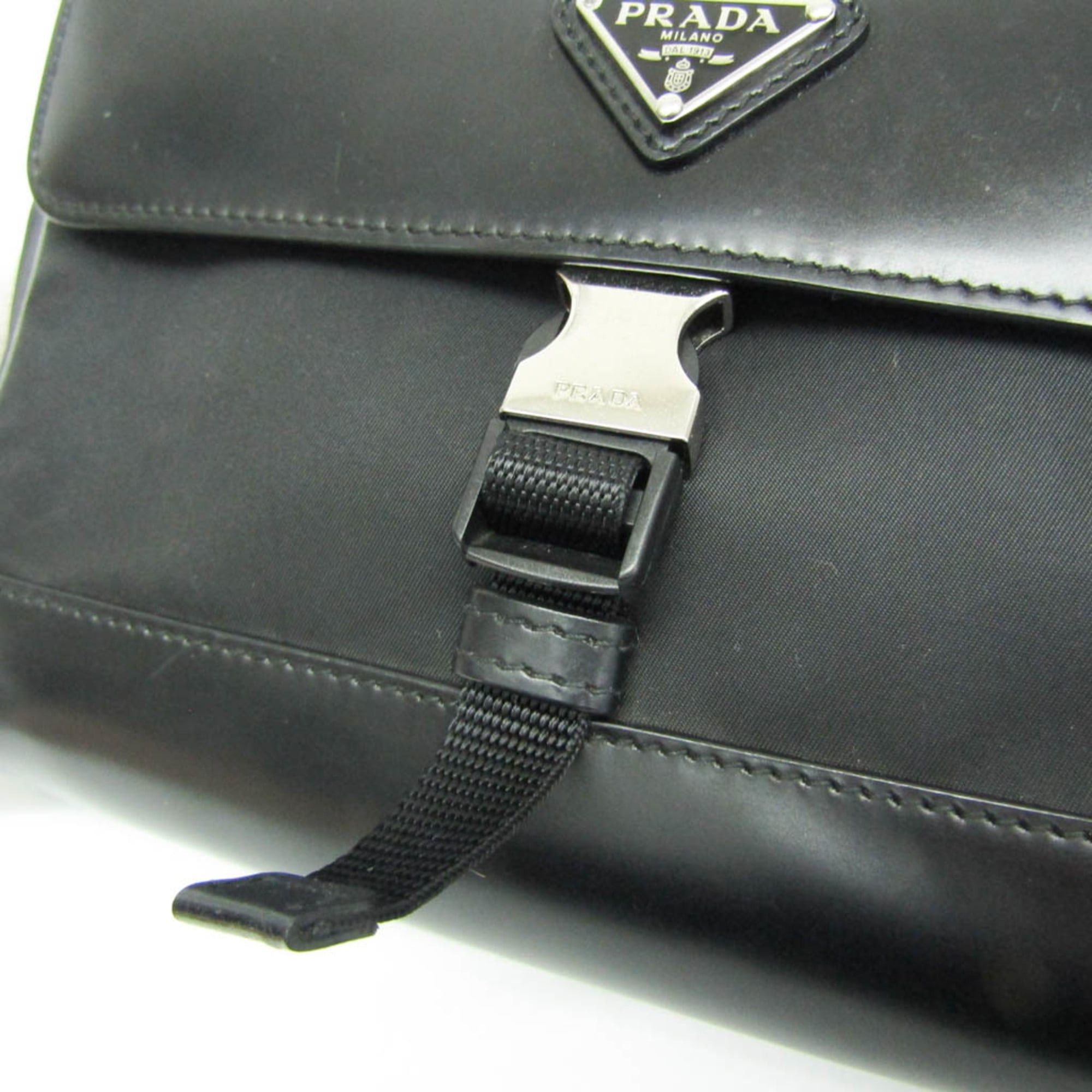 Prada Prada RE-NYLON 2VD044 Women,Men Nylon,Leather Shoulder Bag Black Size ONE SIZE - 13 Thumbnail