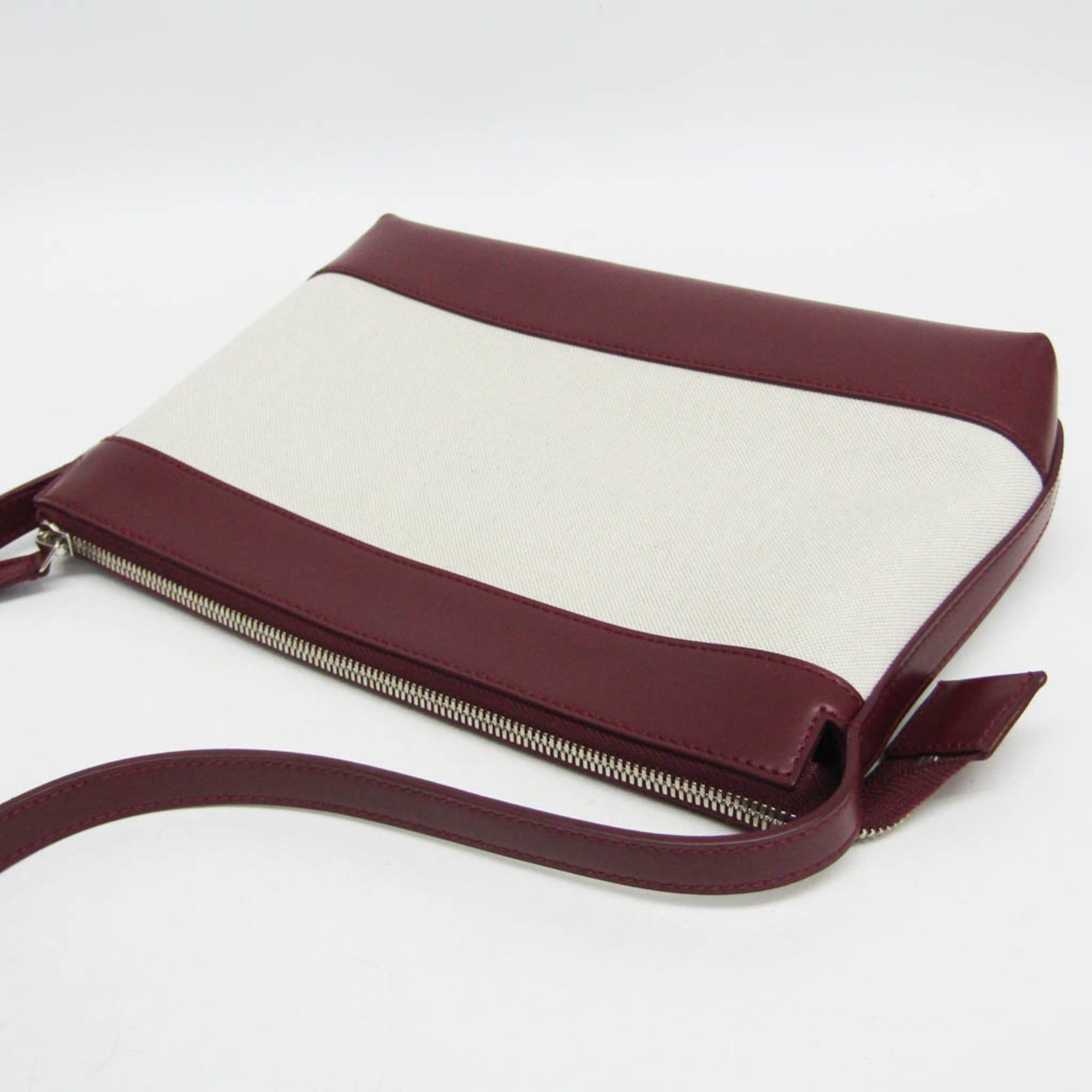Balenciaga Balenciaga Navy Crossbody Bag 639497 Men,Women Canvas,Leather Shoulder Bag Off-white,Wine Size ONE SIZE - 5 Thumbnail