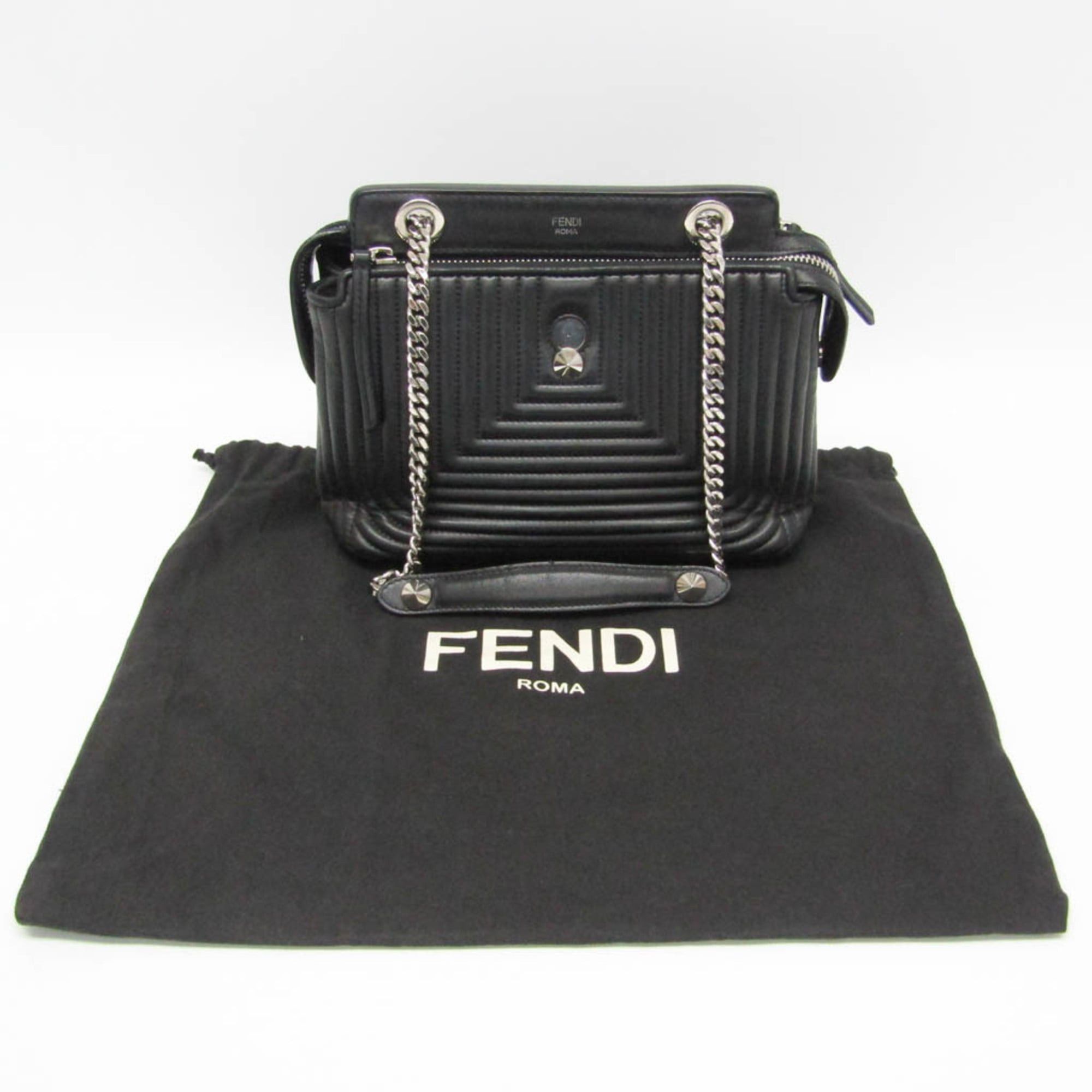 Fendi Fendi Dotcom Click Women's Leather Handbag Black Size ONE SIZE - 2 Thumbnail