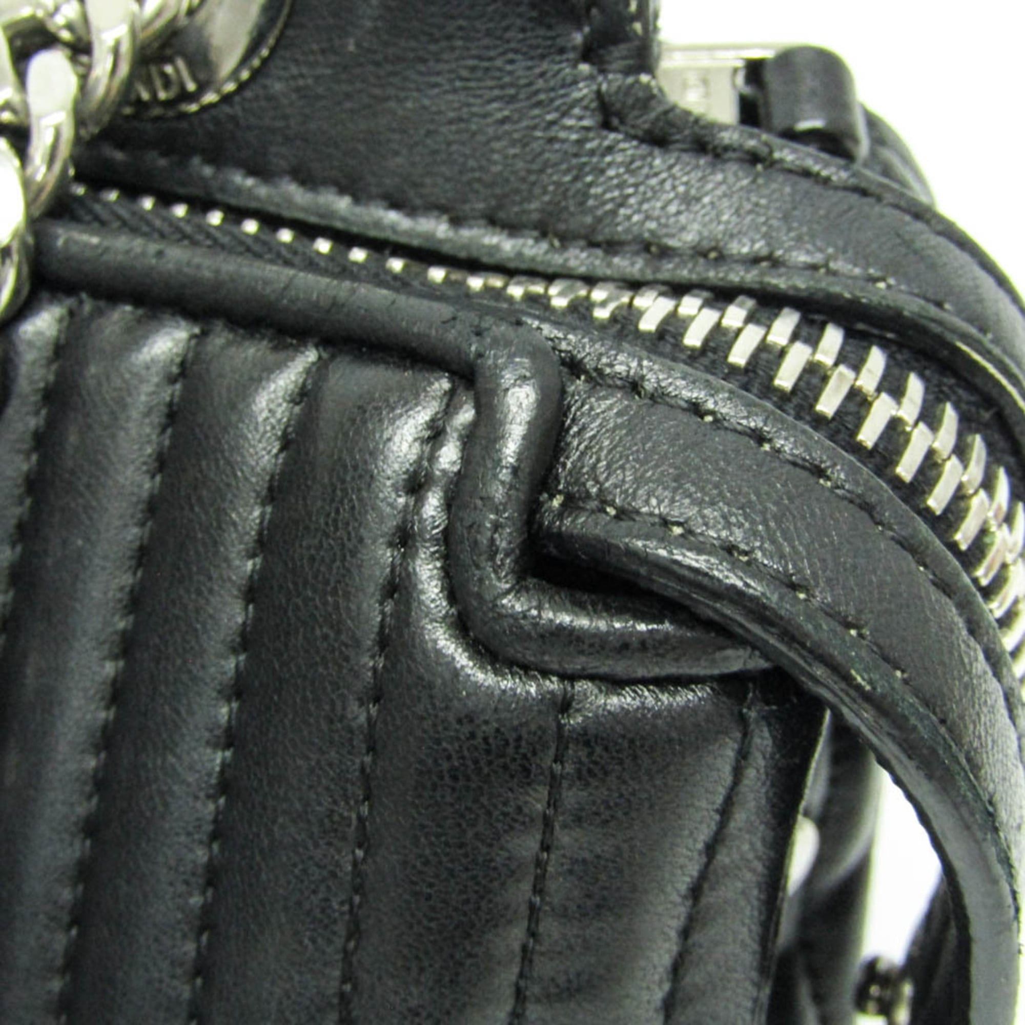 Fendi Fendi Dotcom Click Women's Leather Handbag Black Size ONE SIZE - 11 Thumbnail