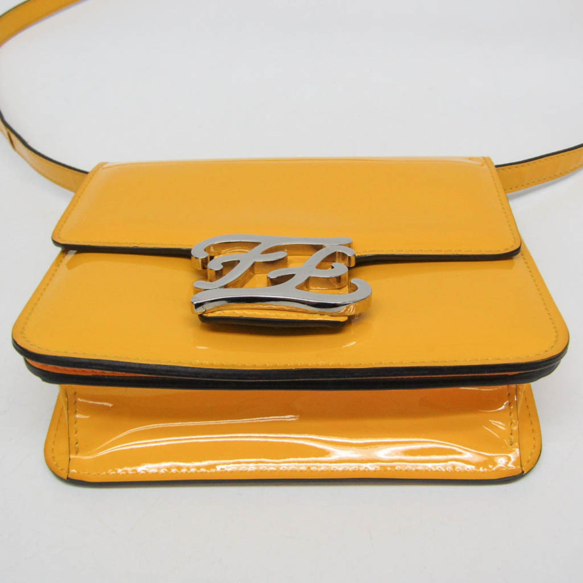 Fendi Fendi Calligraphy 8BT317 Women's Leather Shoulder Bag Yellow Size ONE SIZE - 4 Thumbnail
