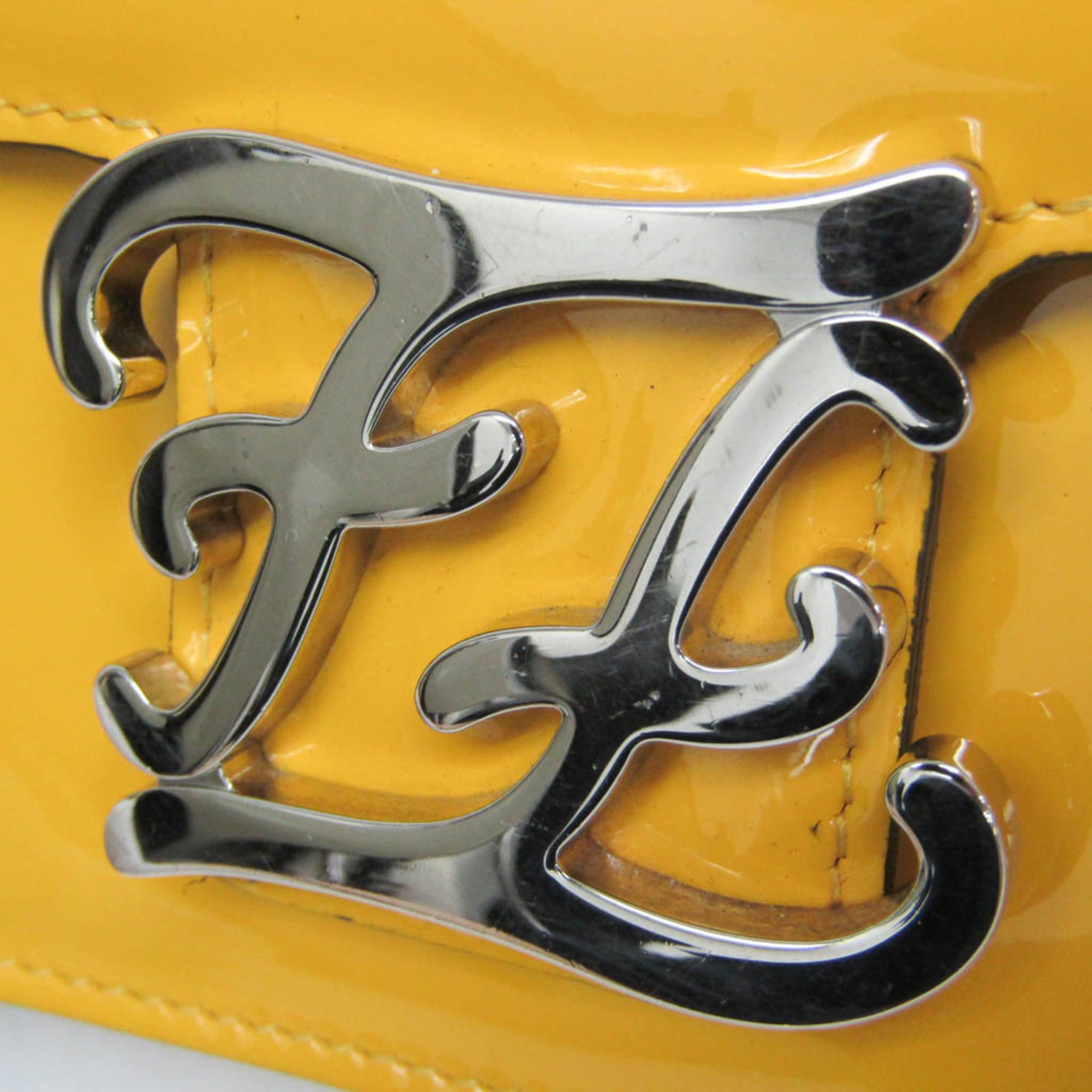 Fendi Fendi Calligraphy 8BT317 Women's Leather Shoulder Bag Yellow Size ONE SIZE - 6 Thumbnail