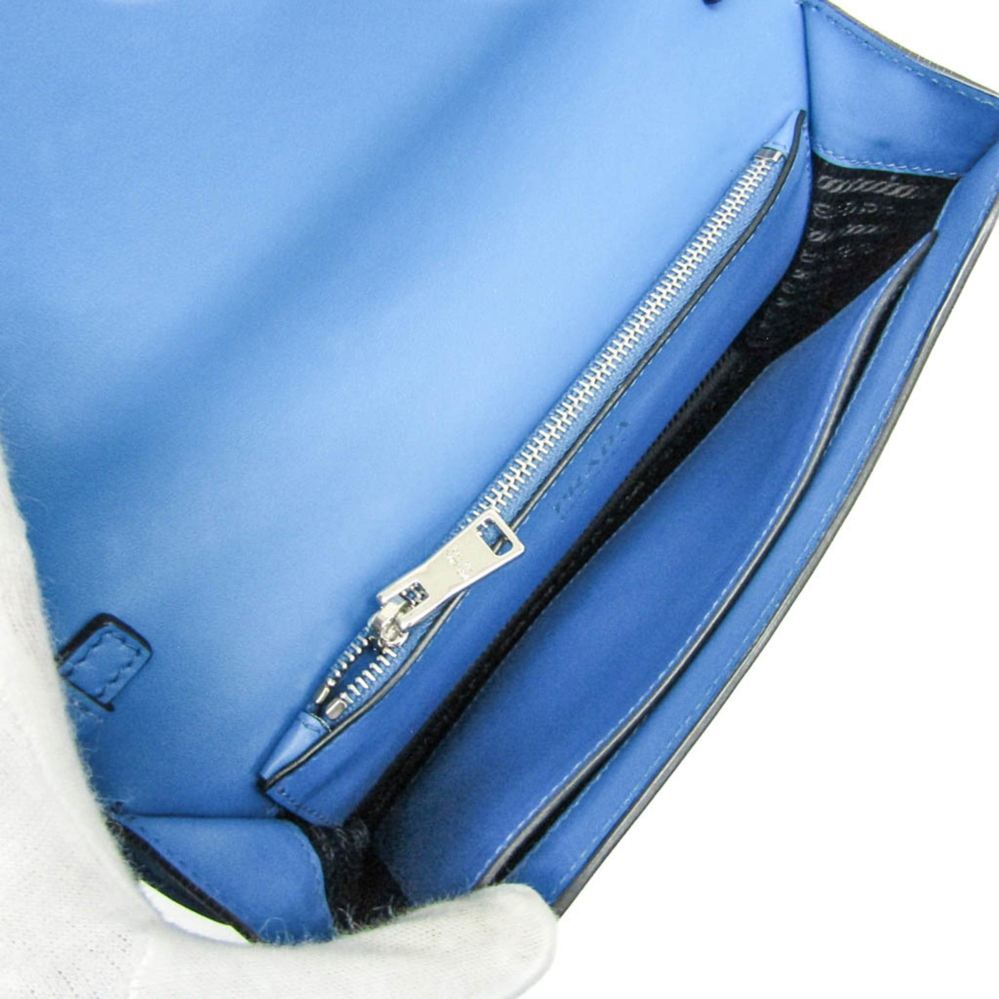 Prada Prada Electra Studs 1BD120 Women's Leather Shoulder Bag Blue Size ONE SIZE - 3 Thumbnail