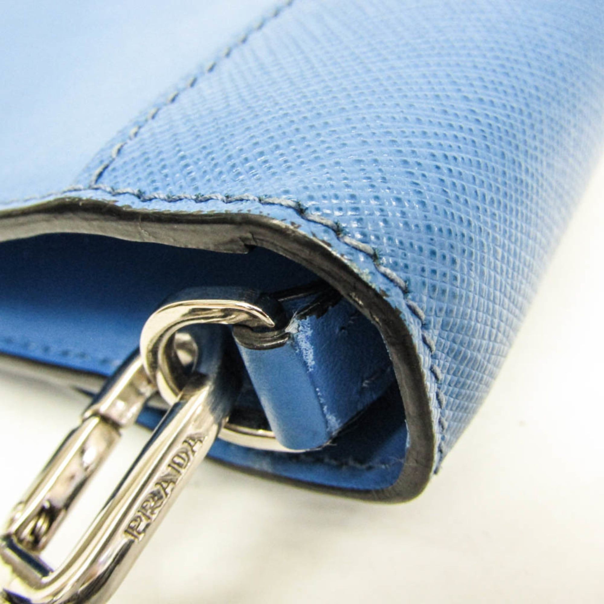 Prada Prada Electra Studs 1BD120 Women's Leather Shoulder Bag Blue Size ONE SIZE - 12 Thumbnail