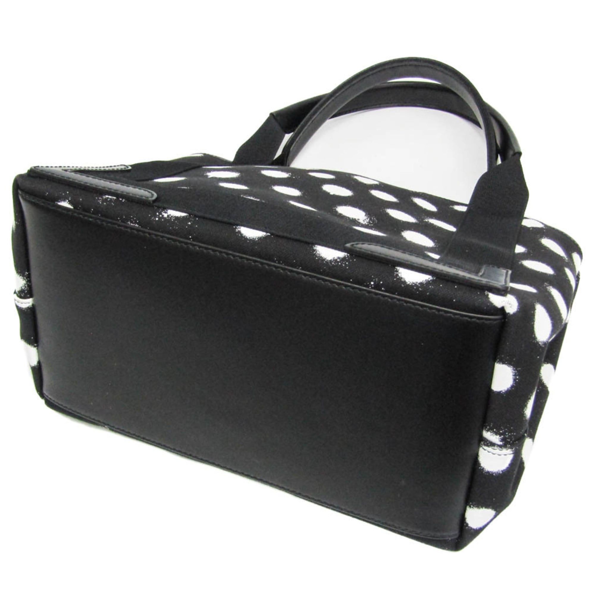 Balenciaga Balenciaga Navy Cabas S Dot Print 339933 Men,Women Canvas,Leather Handbag,Tote Bag Black,White Size ONE SIZE - 2 Thumbnail