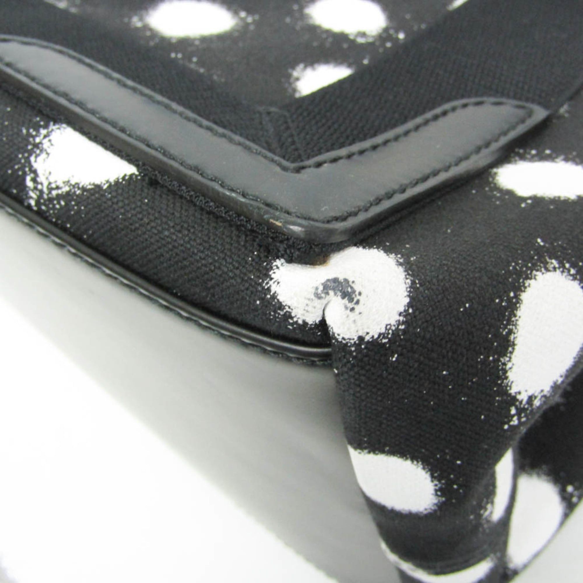 Balenciaga Balenciaga Navy Cabas S Dot Print 339933 Men,Women Canvas,Leather Handbag,Tote Bag Black,White Size ONE SIZE - 6 Thumbnail