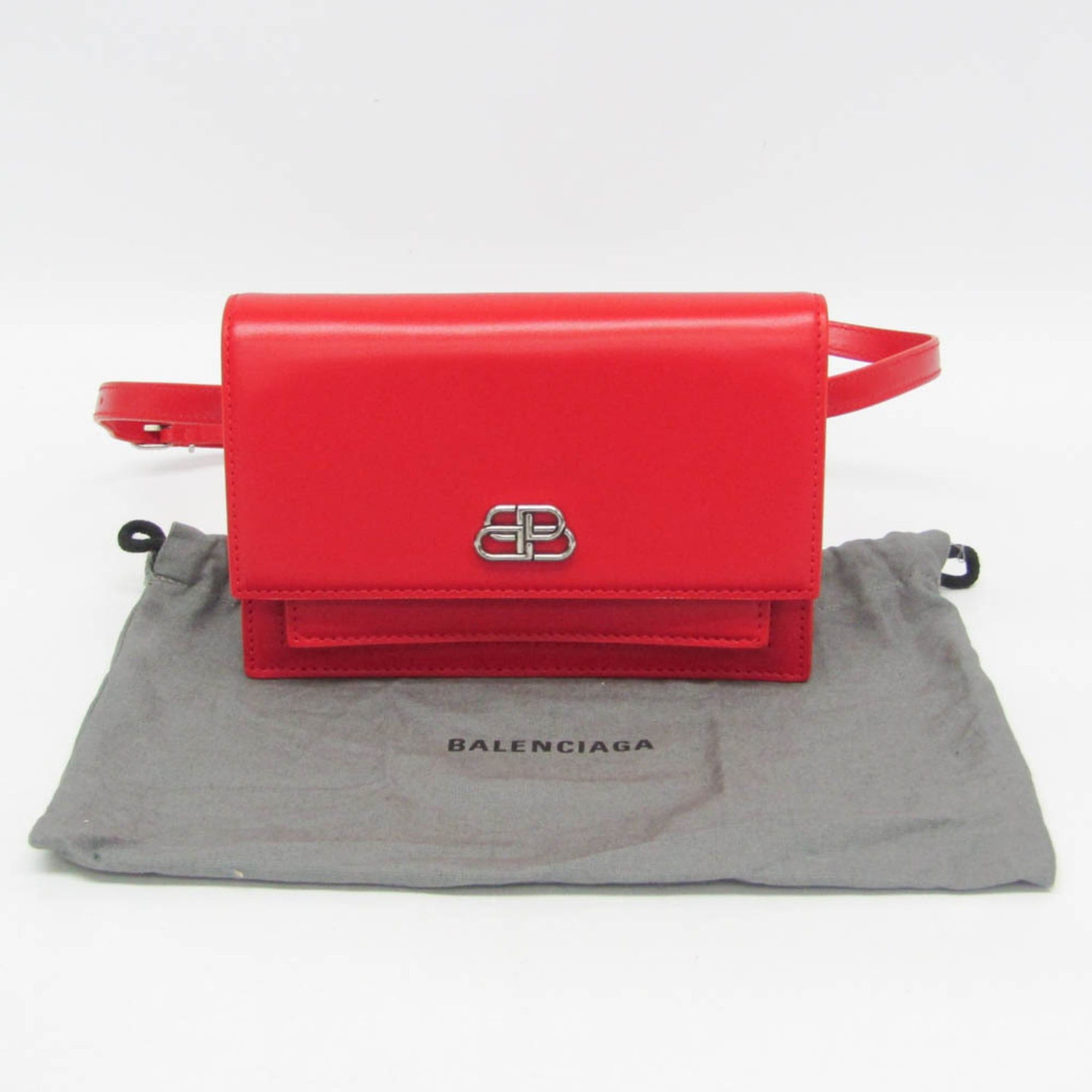 Balenciaga Balenciaga Sharp XS 594938 Men,Women Leather Fanny Pack,Shoulder Bag Red Color Size ONE SIZE - 2 Thumbnail