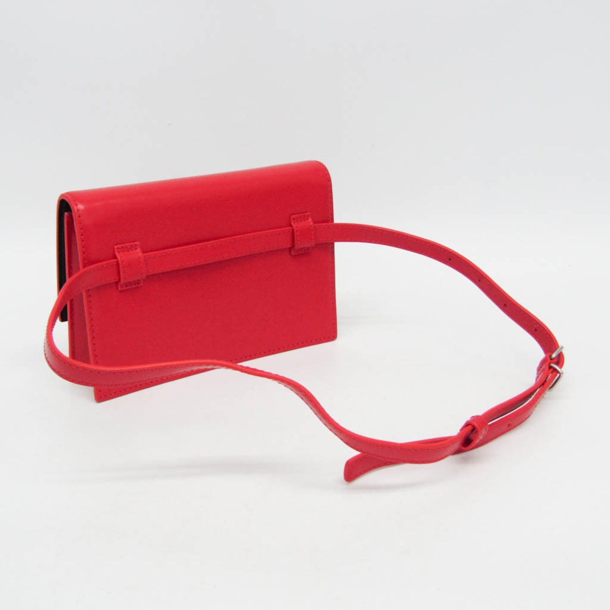 Balenciaga Balenciaga Sharp XS 594938 Men,Women Leather Fanny Pack,Shoulder Bag Red Color Size ONE SIZE - 11 Thumbnail