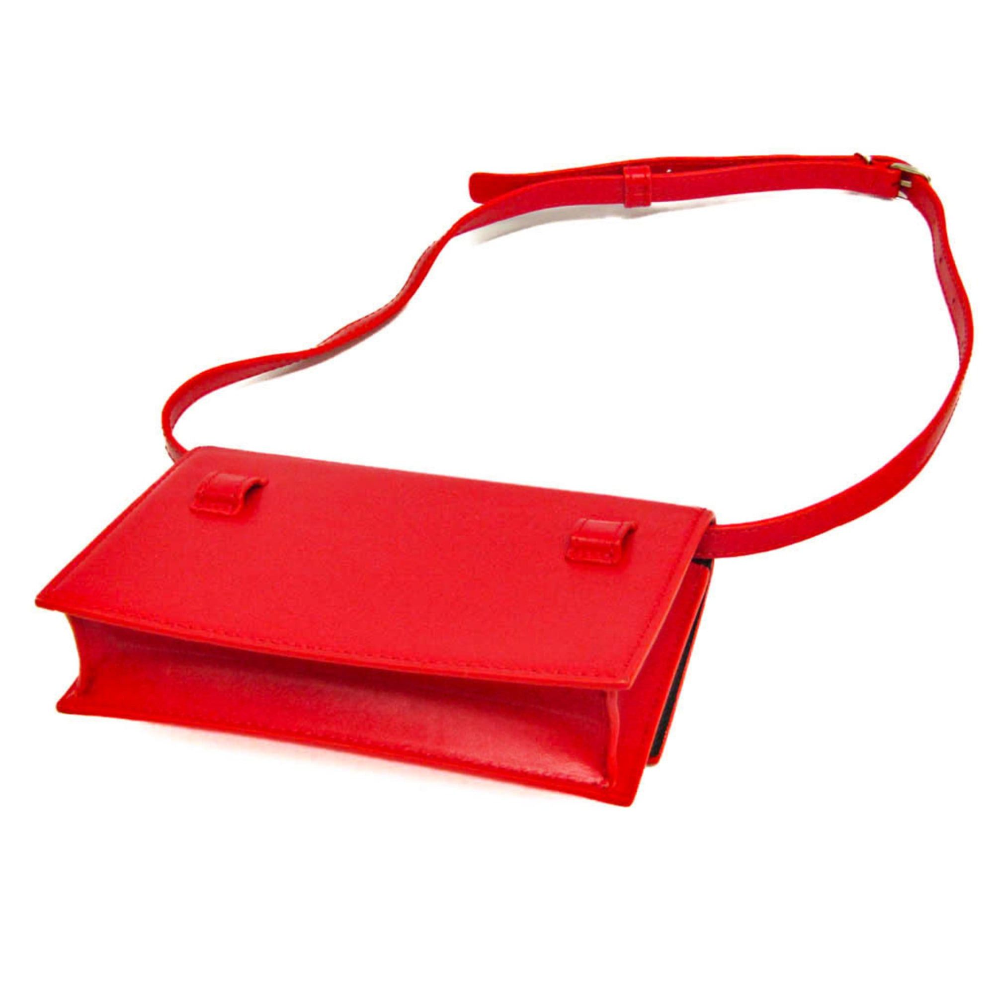 Balenciaga Balenciaga Sharp XS 594938 Men,Women Leather Fanny Pack,Shoulder Bag Red Color Size ONE SIZE - 3 Thumbnail