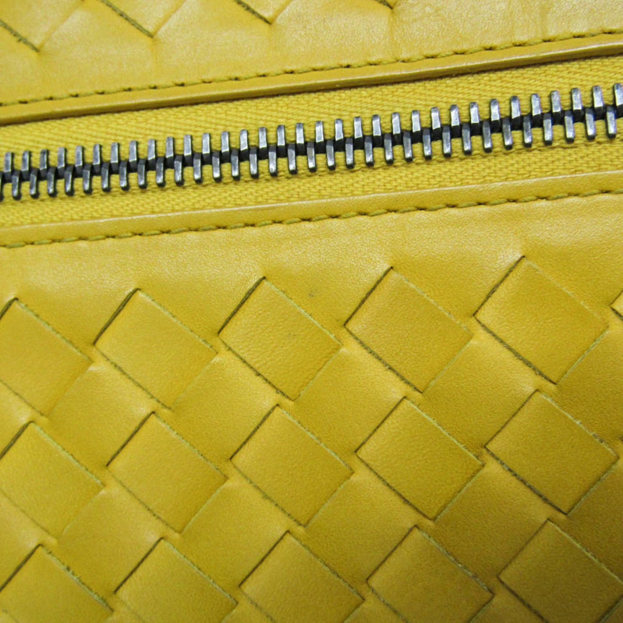 Bottega Veneta Bottega Veneta Intrecciato Women,Men Leather Clutch Bag,Pouch Yellow Size ONE SIZE - 10 Thumbnail