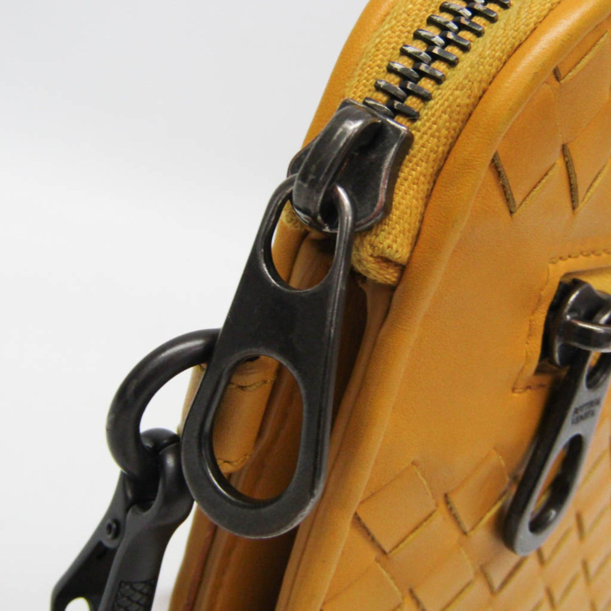 Bottega Veneta Bottega Veneta Intrecciato Women,Men Leather Clutch Bag,Pouch Yellow Size ONE SIZE - 6 Thumbnail