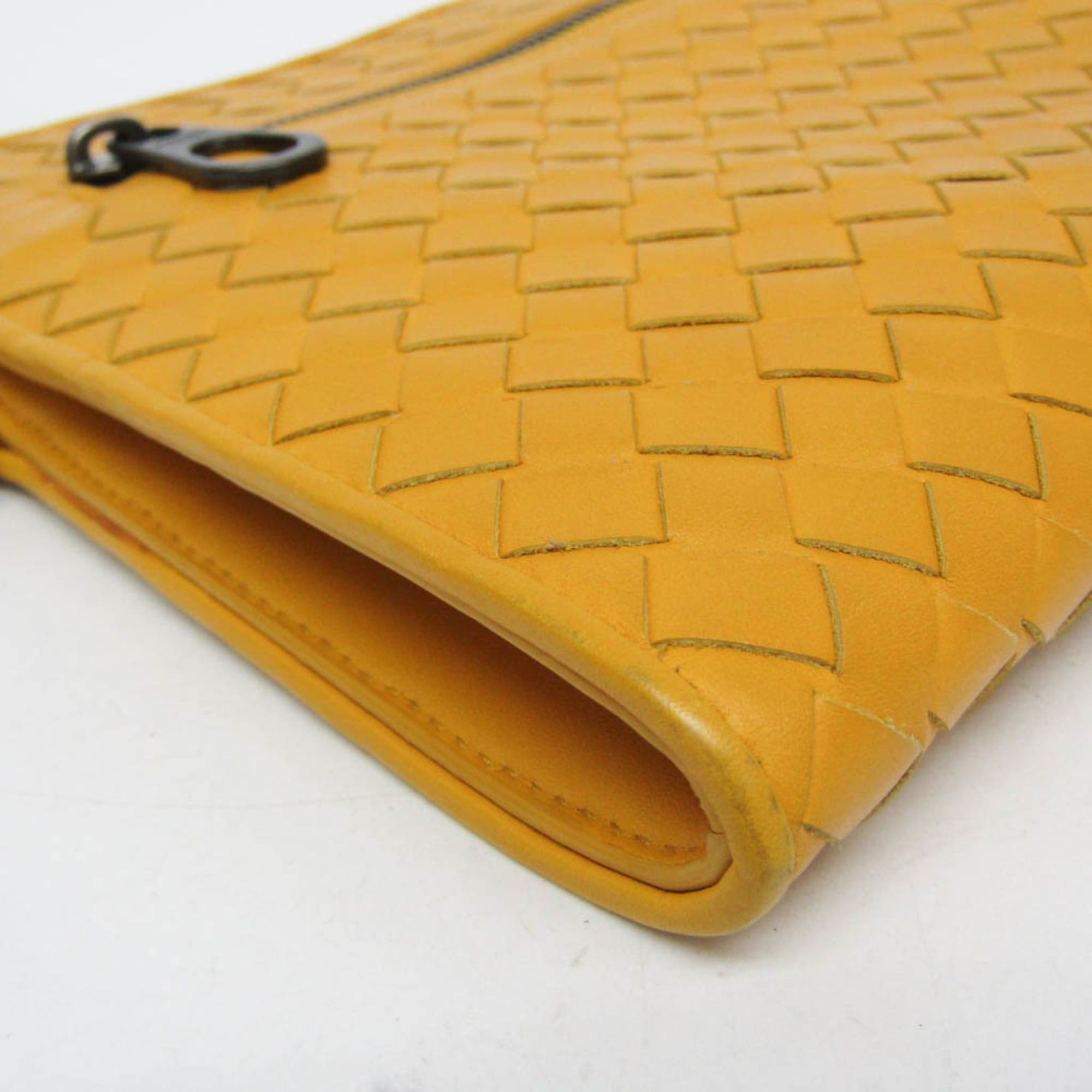 Bottega Veneta Bottega Veneta Intrecciato Women,Men Leather Clutch Bag,Pouch Yellow Size ONE SIZE - 5 Thumbnail