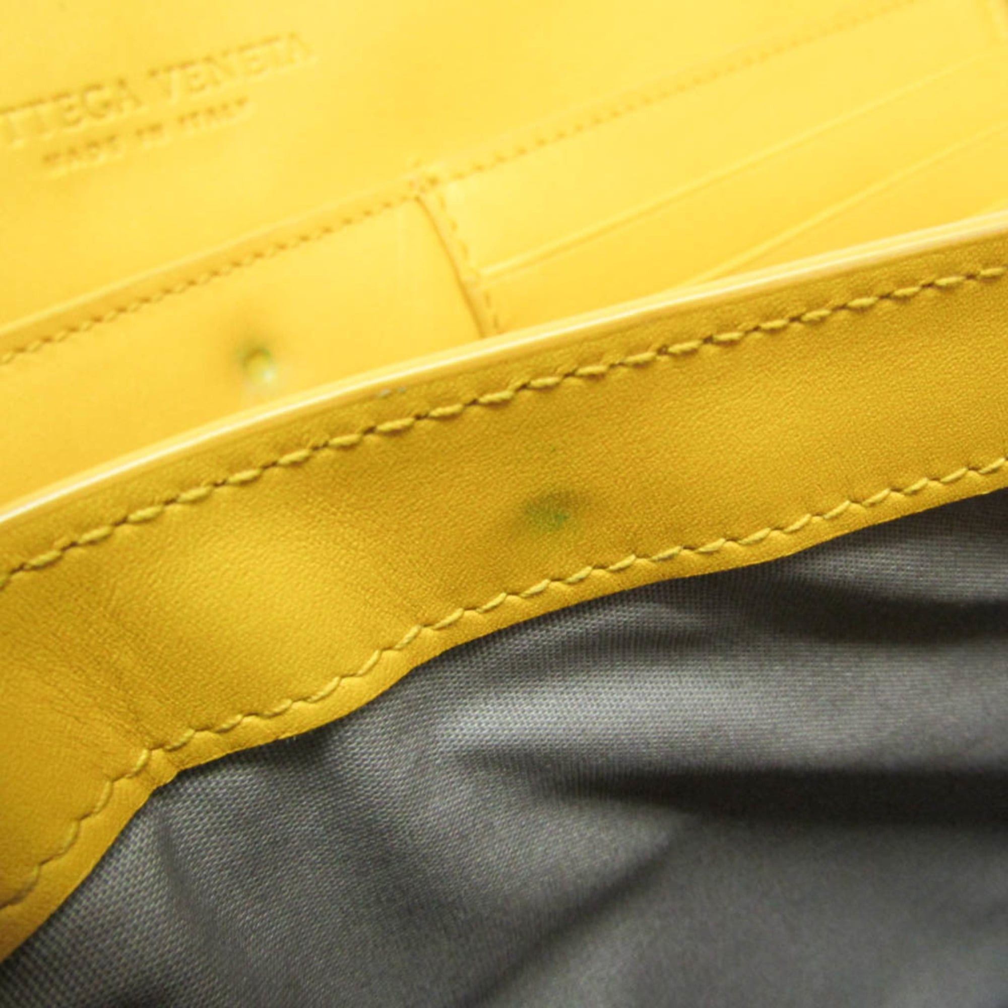 Bottega Veneta Bottega Veneta Intrecciato Women,Men Leather Clutch Bag,Pouch Yellow Size ONE SIZE - 16 Thumbnail