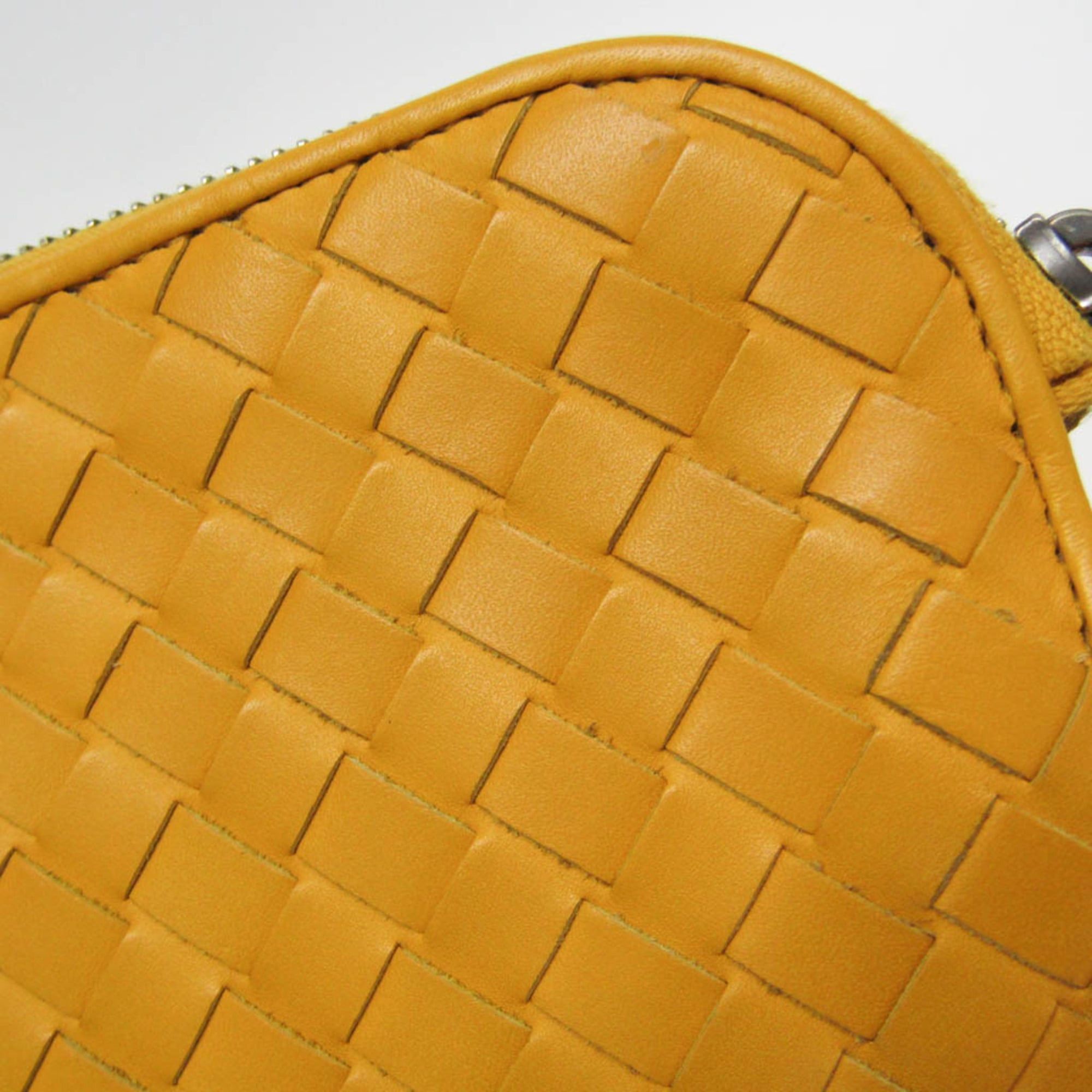 Bottega Veneta Bottega Veneta Intrecciato Women,Men Leather Clutch Bag,Pouch Yellow Size ONE SIZE - 12 Thumbnail