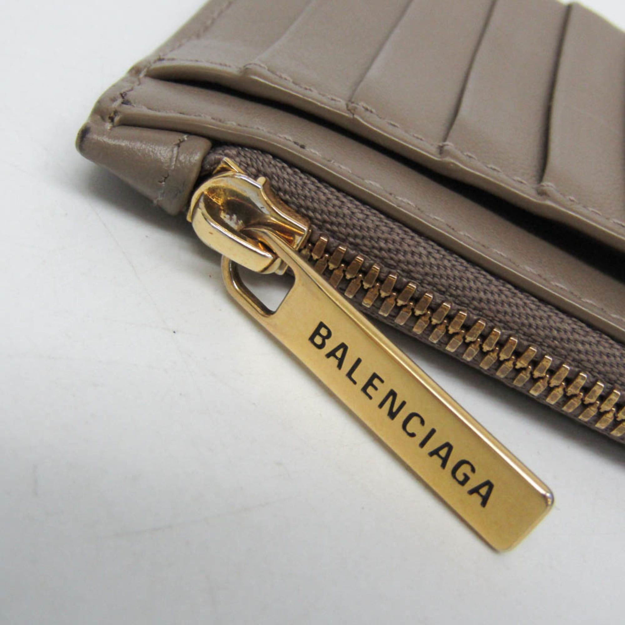 Balenciaga Balenciaga Envelope Coin Card Holder 736734 Women,Men Leather Coin Purse/coin Case Beige Size ONE SIZE - 9 Thumbnail