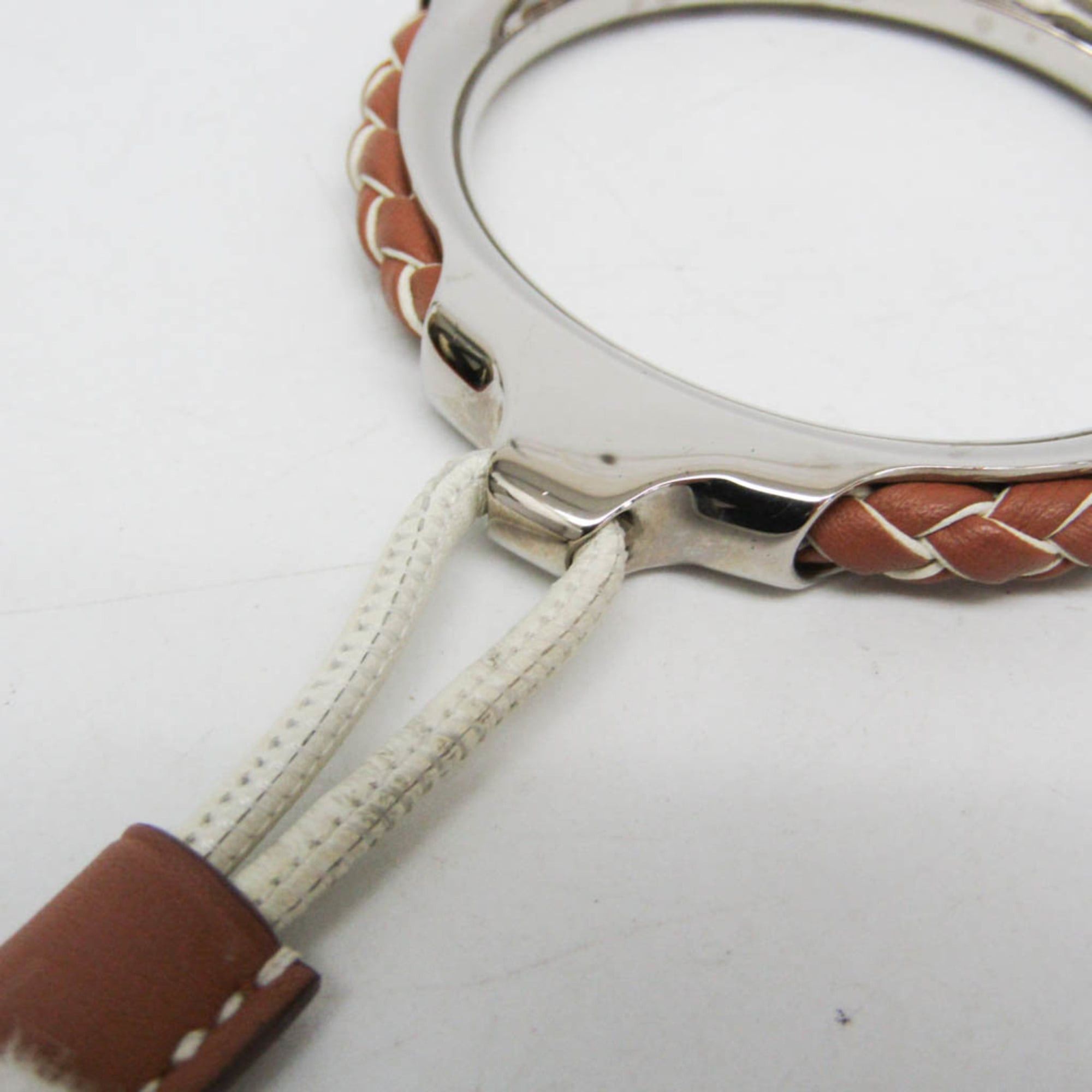 Hermes Hermes Loop Grand Kyoto Tresse Metal,Swift Leather Men,Women Fashion Pendant Necklace (Brown,White) Size ONE SIZE - 6 Thumbnail